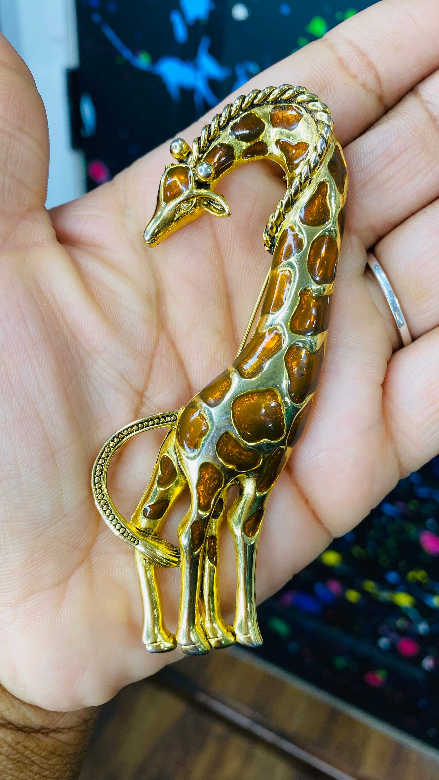 Vintage Giraffe Brooch Pin