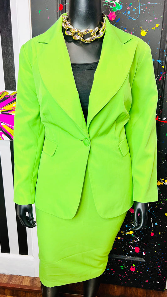Vintage Green Skirt Suit (20W)