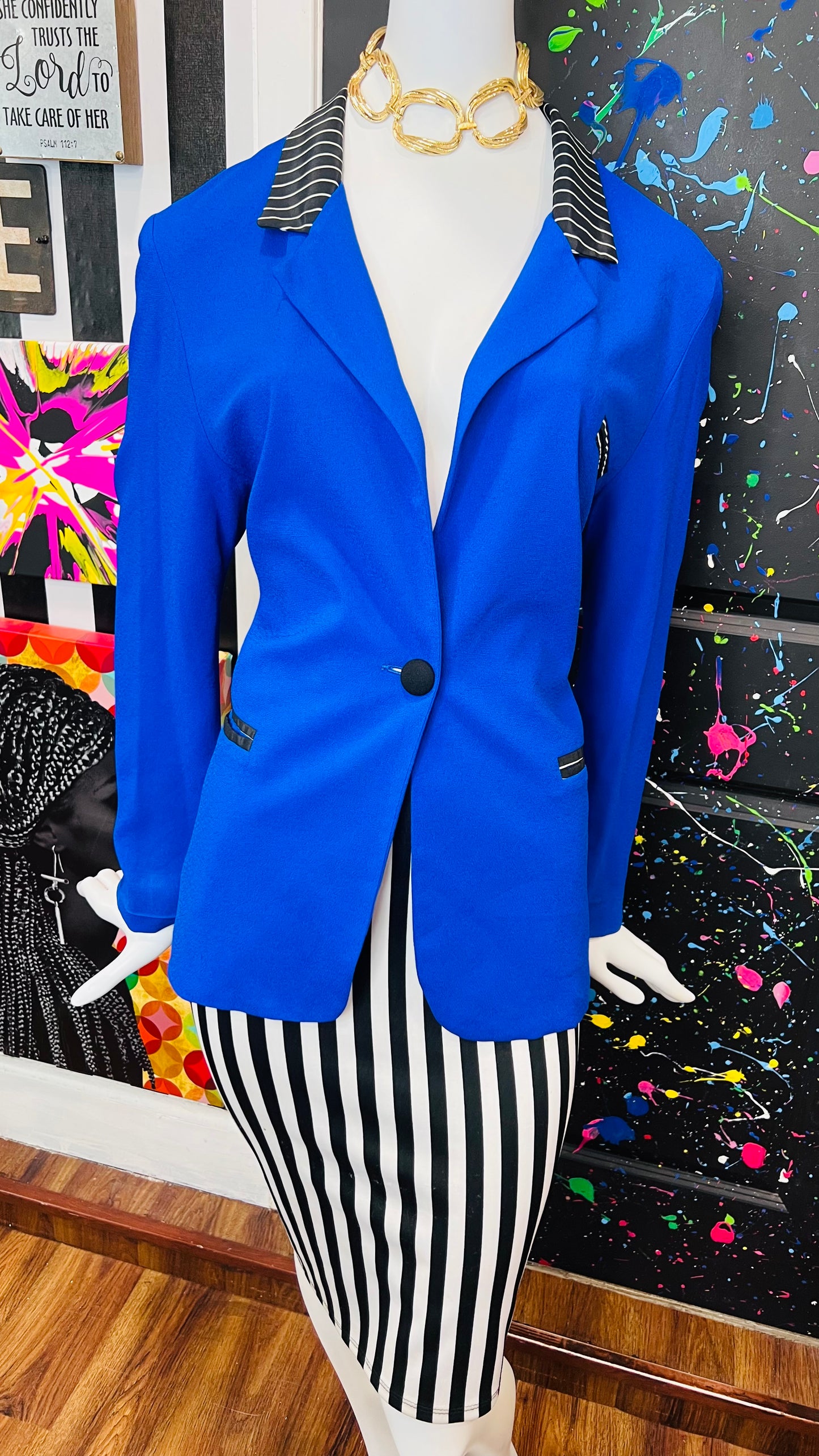 Vintage Blue Piano Blazer (14)