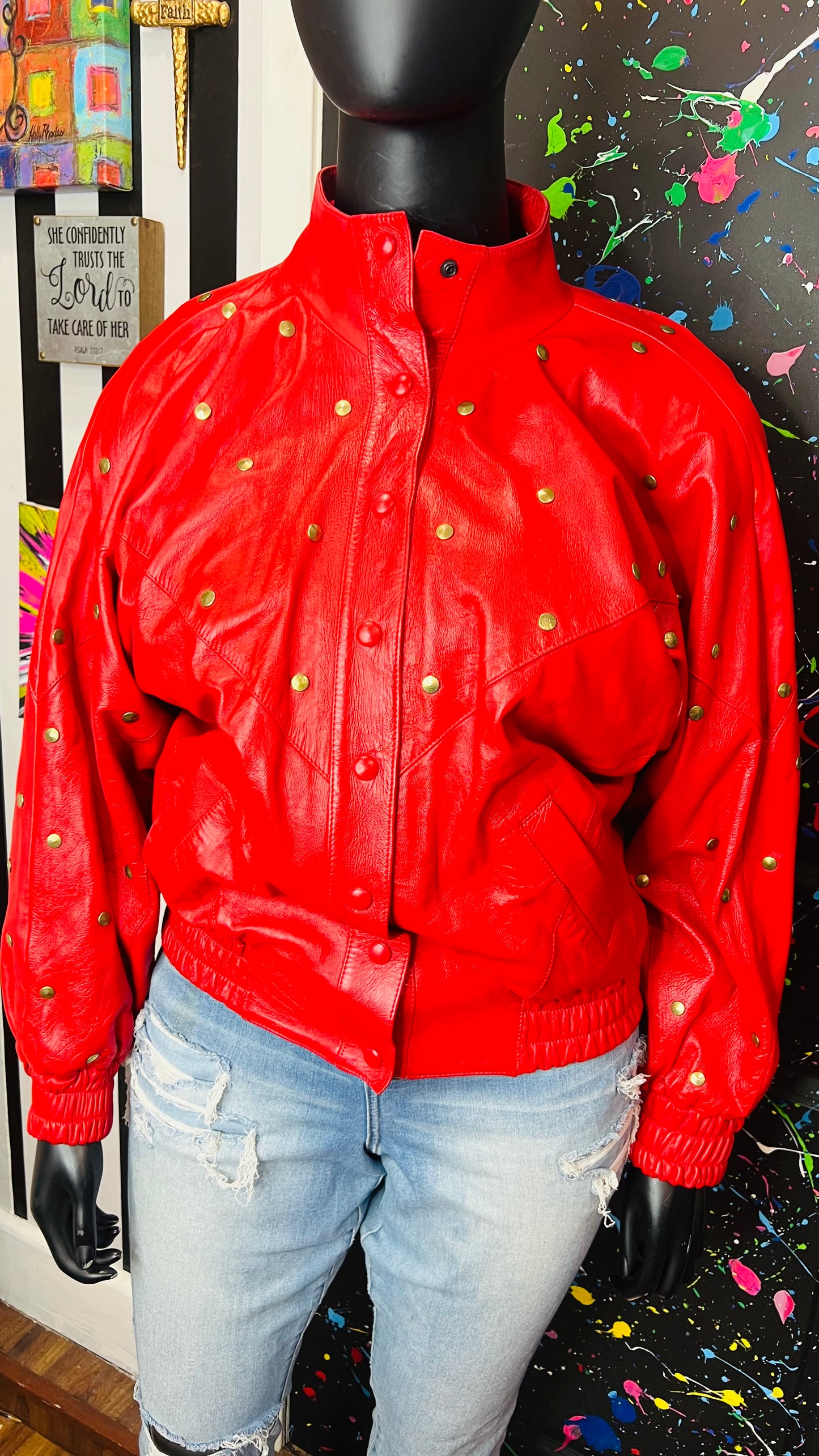 Vintage Lillie Rubin Studded Leather Jacket (14)