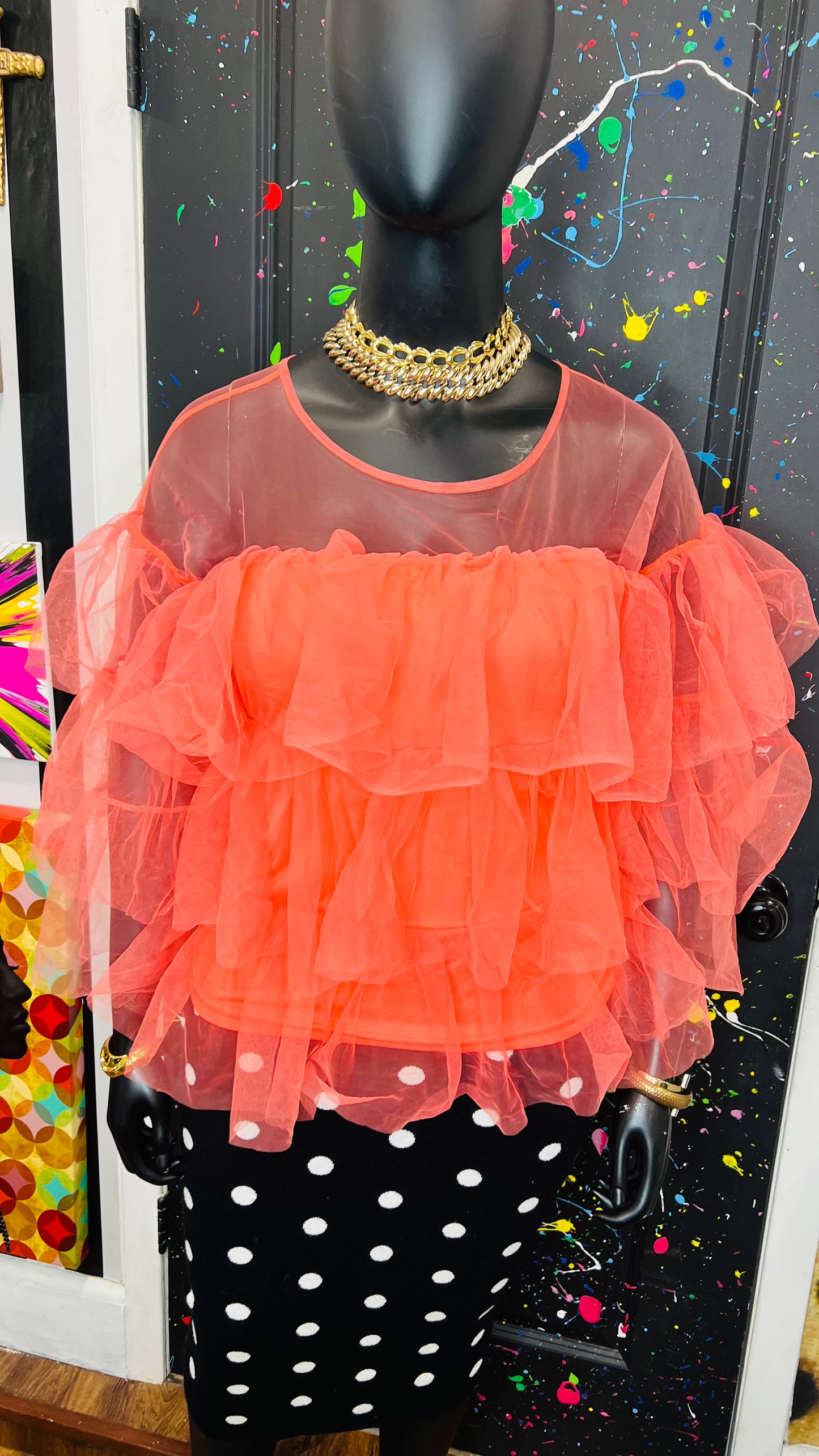 Ashley Stewart Tulle Blouse (22/24)