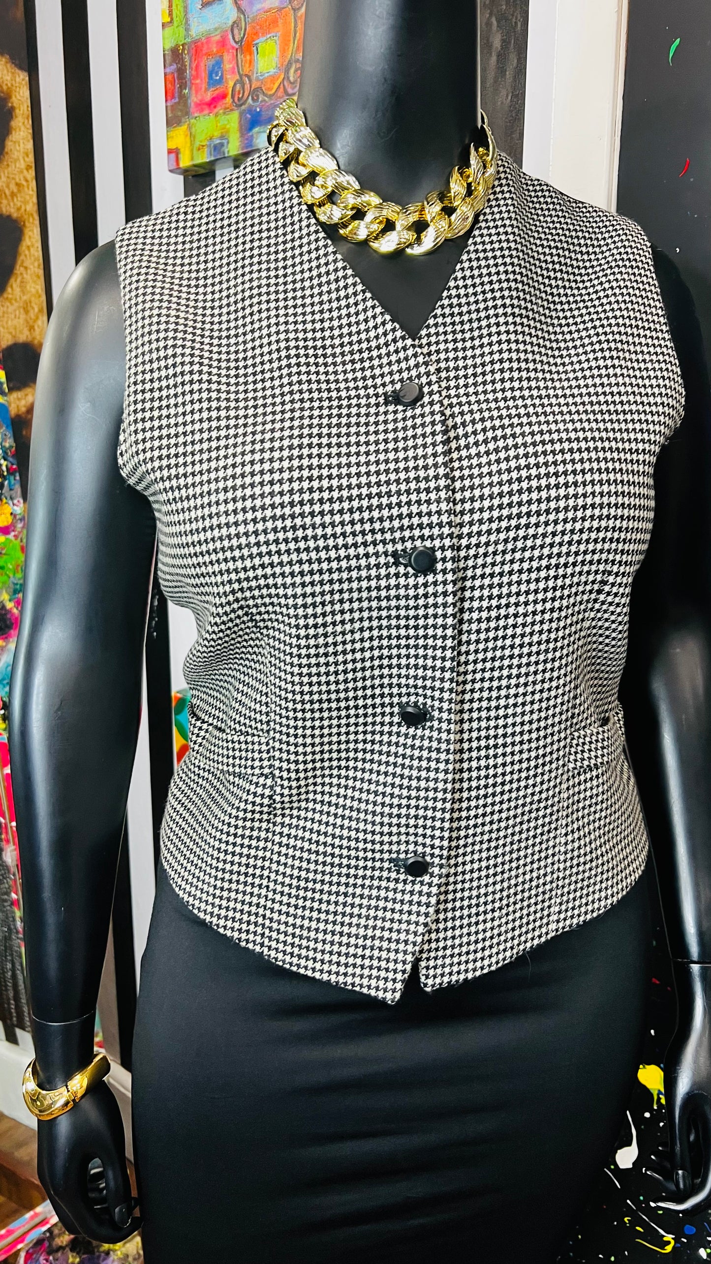 Vintage Houndstooth Vest (16)