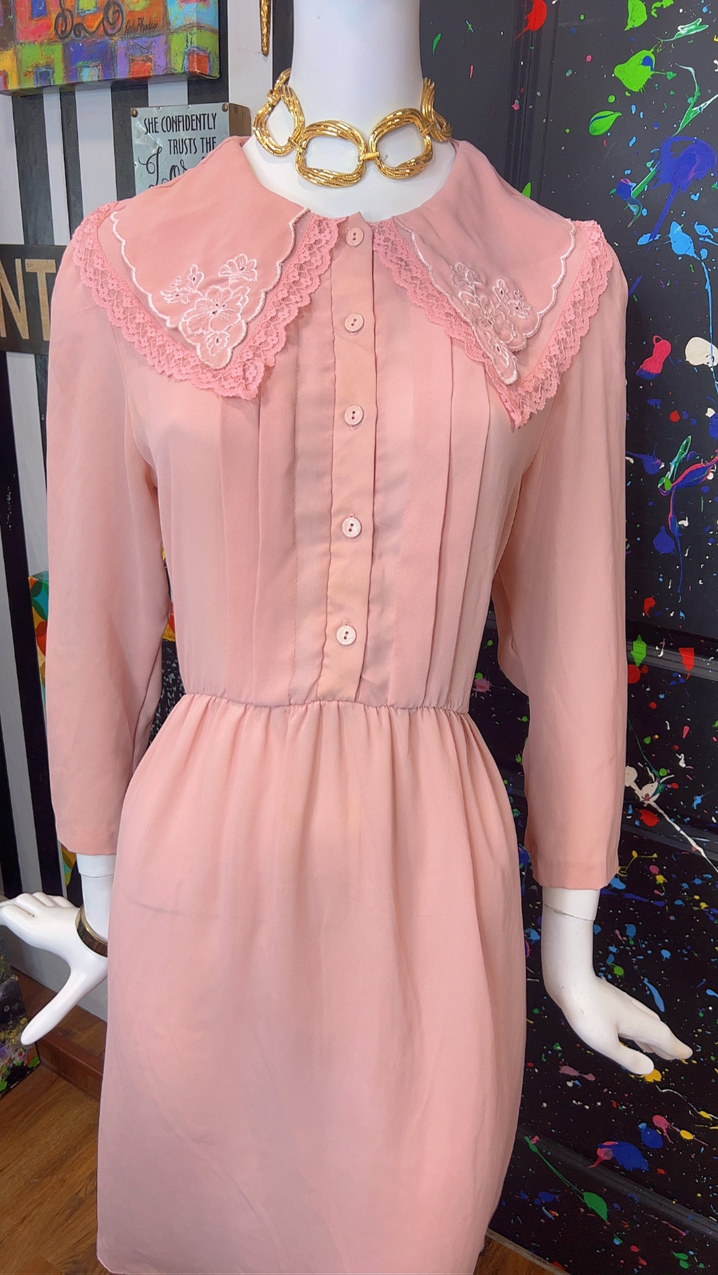 Vintage Blush Pink Dress (14)