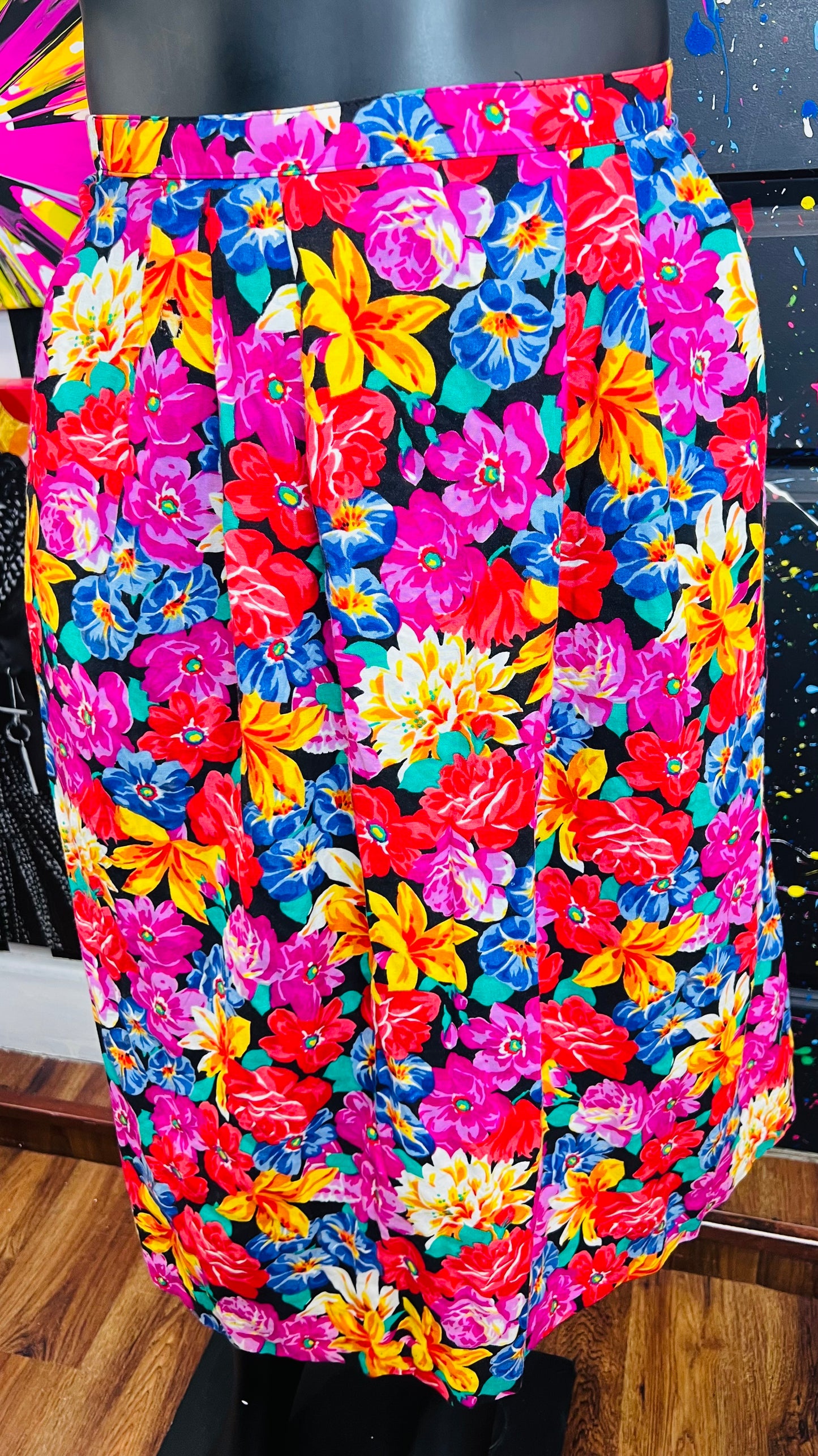 Vintage Rayon Floral Skirt (16)