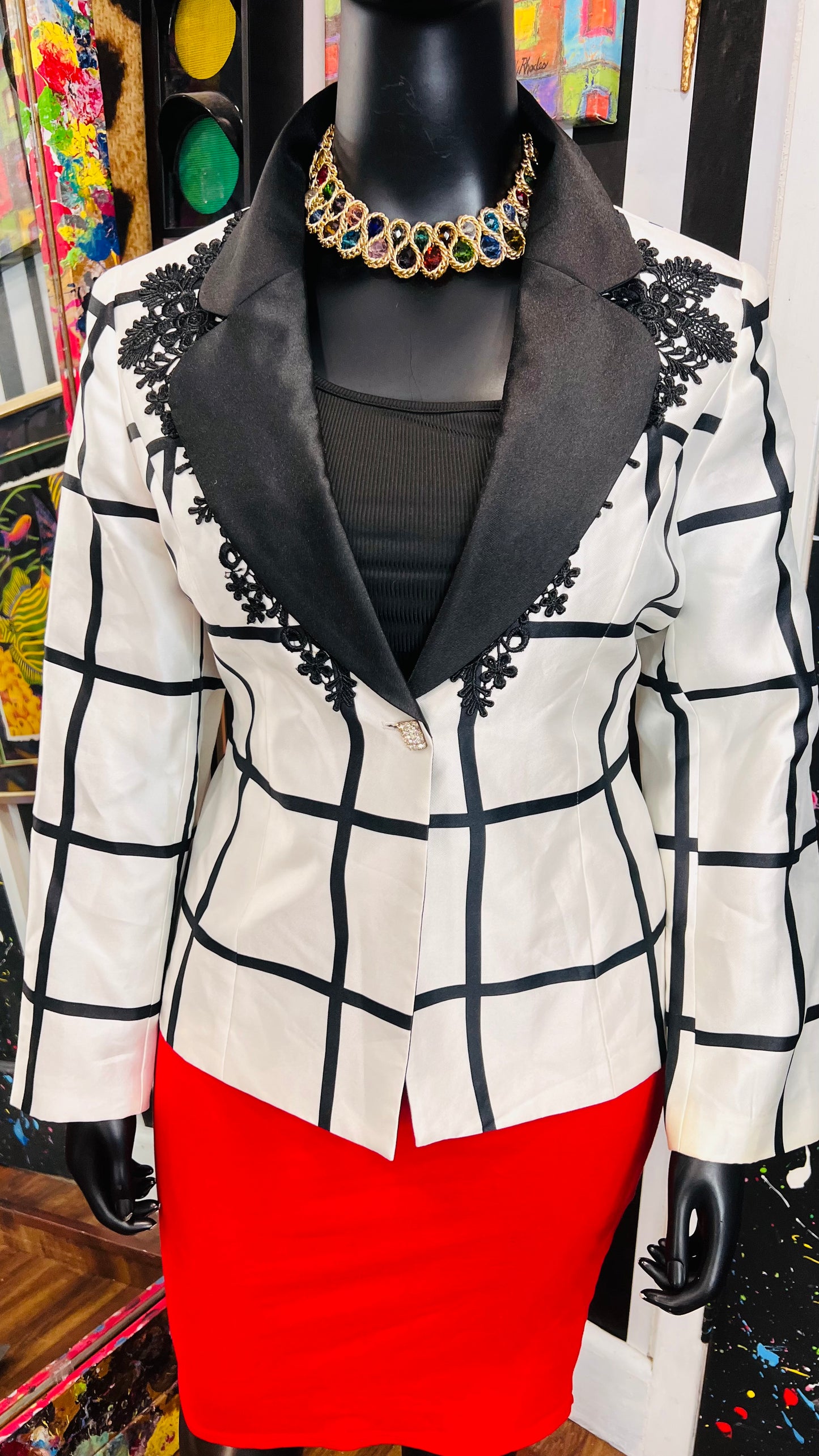 Vintage Donna Vinci Couture Striped Blazer (18)