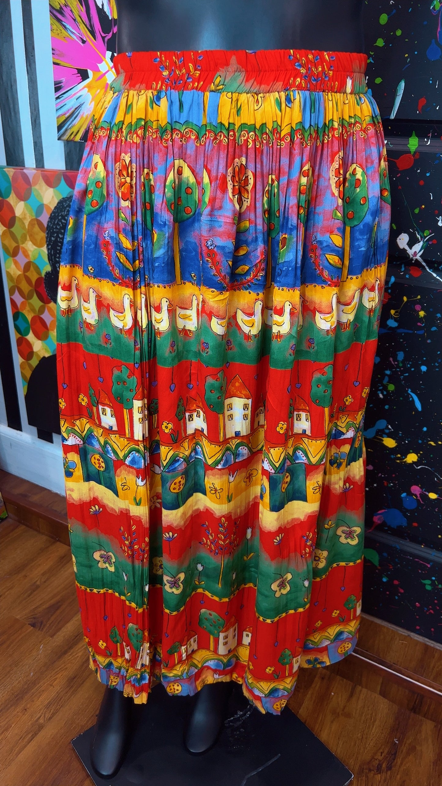 Vintage Rayon ‘Neighborhood’ Skirt (18/20)