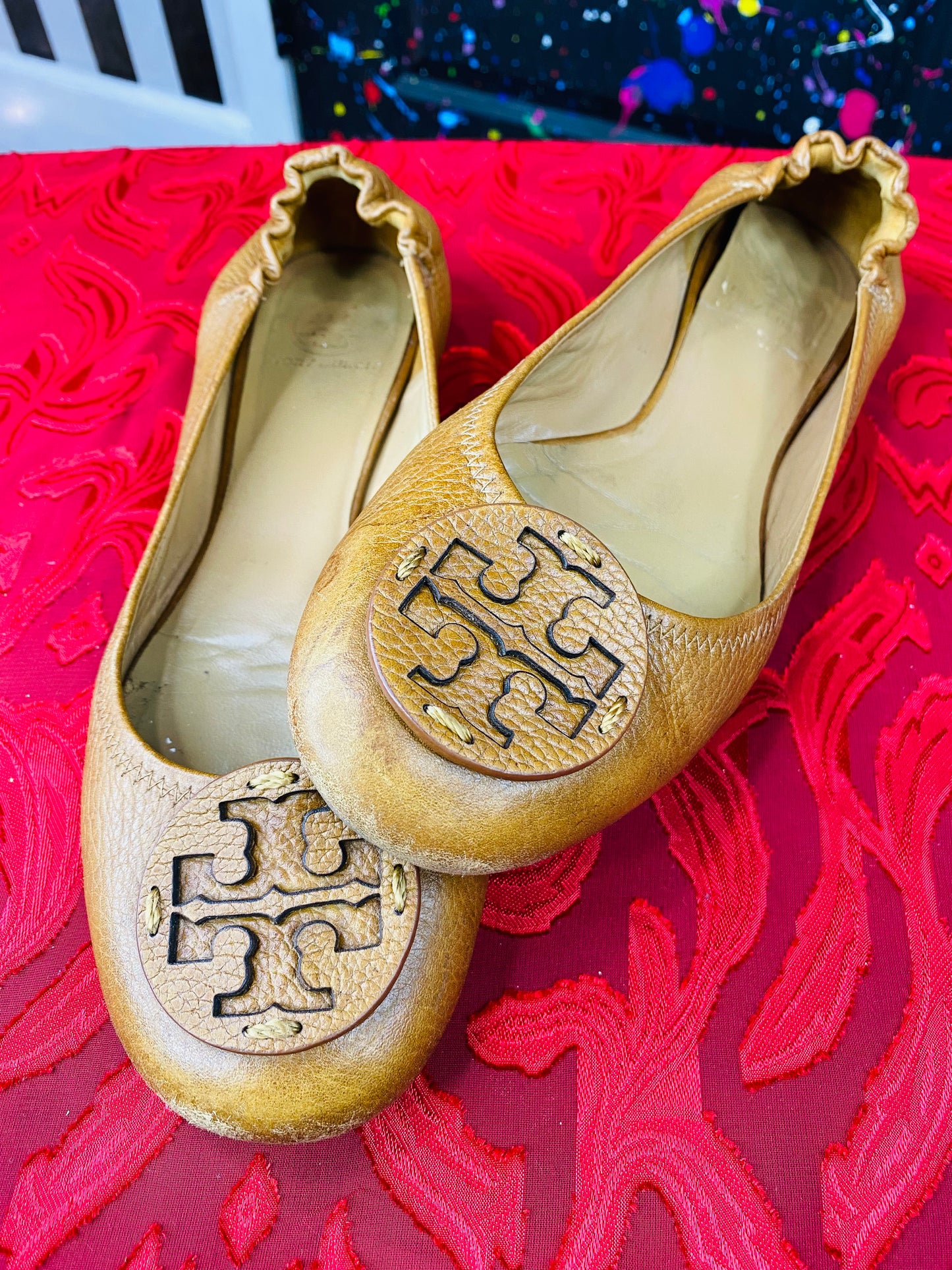 Tory Burch Genuine Leather Vintage Flats