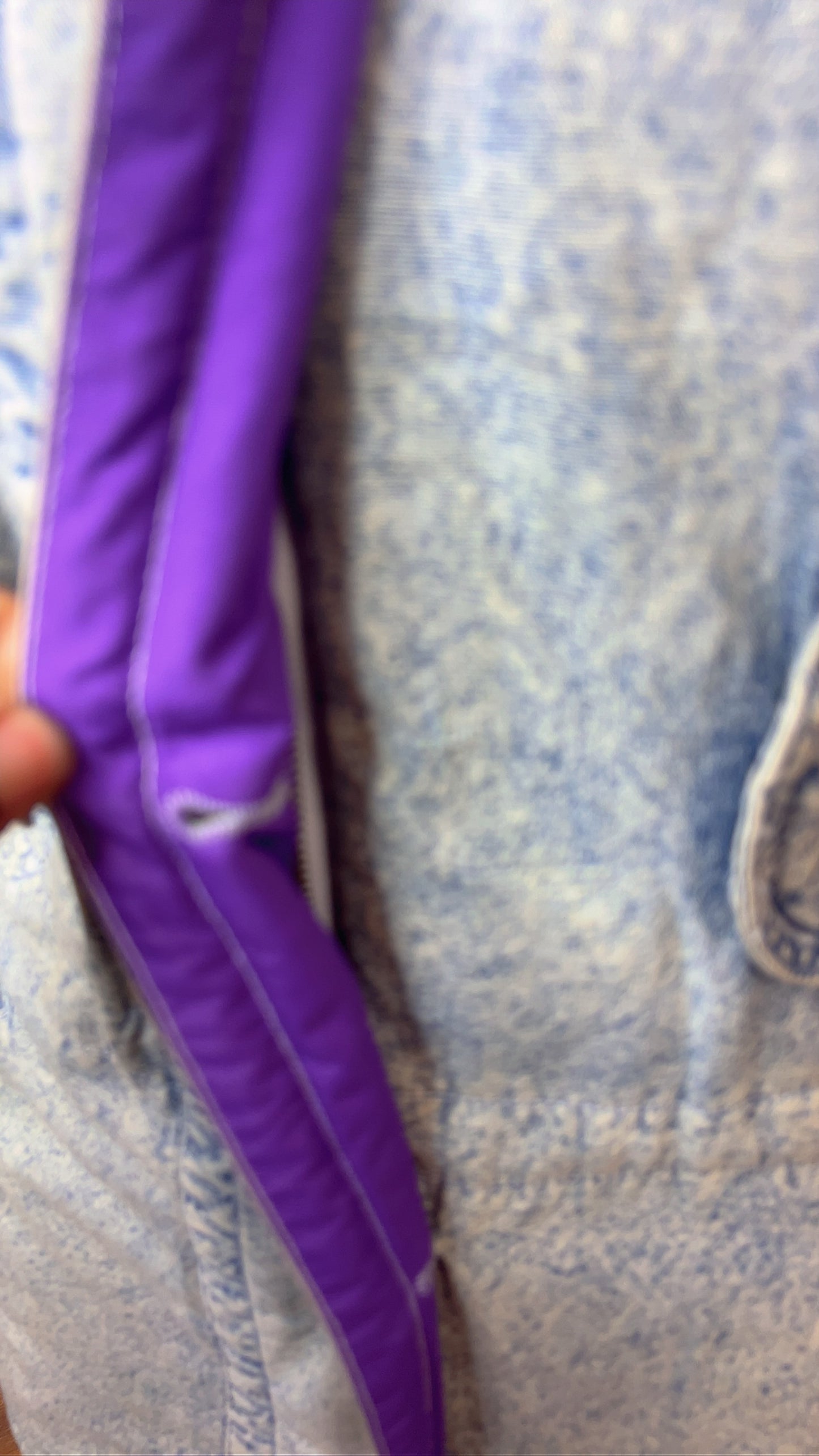 Vintage Stonewash Denim & Purple Puffer Coat (16)