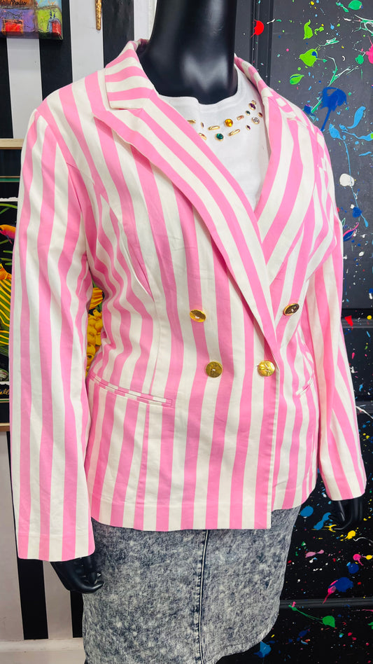 Pink & White Business Blazer Fully Lined & Structured (22)