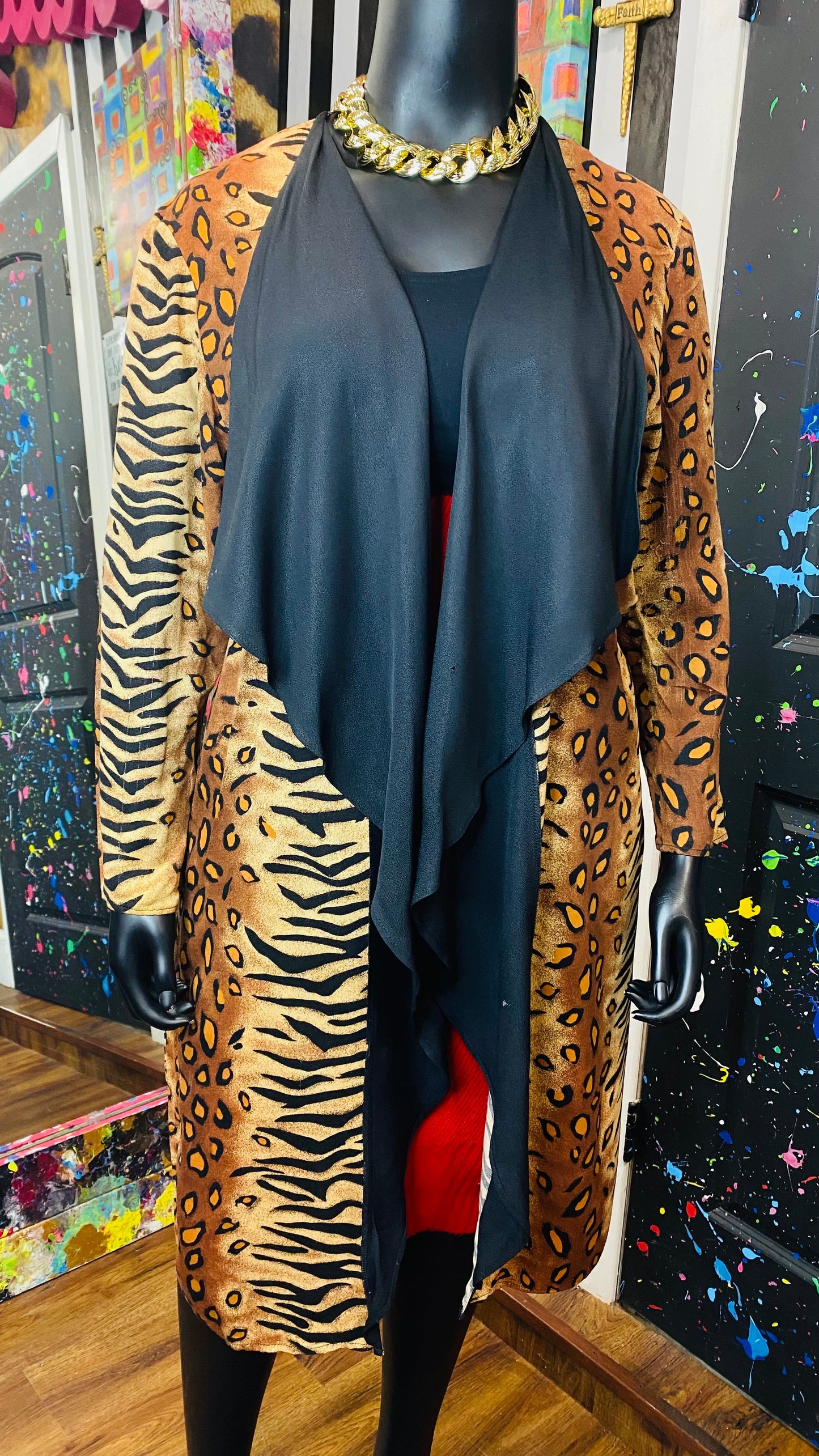 Vintage Animal Print Rayon Duster (18)