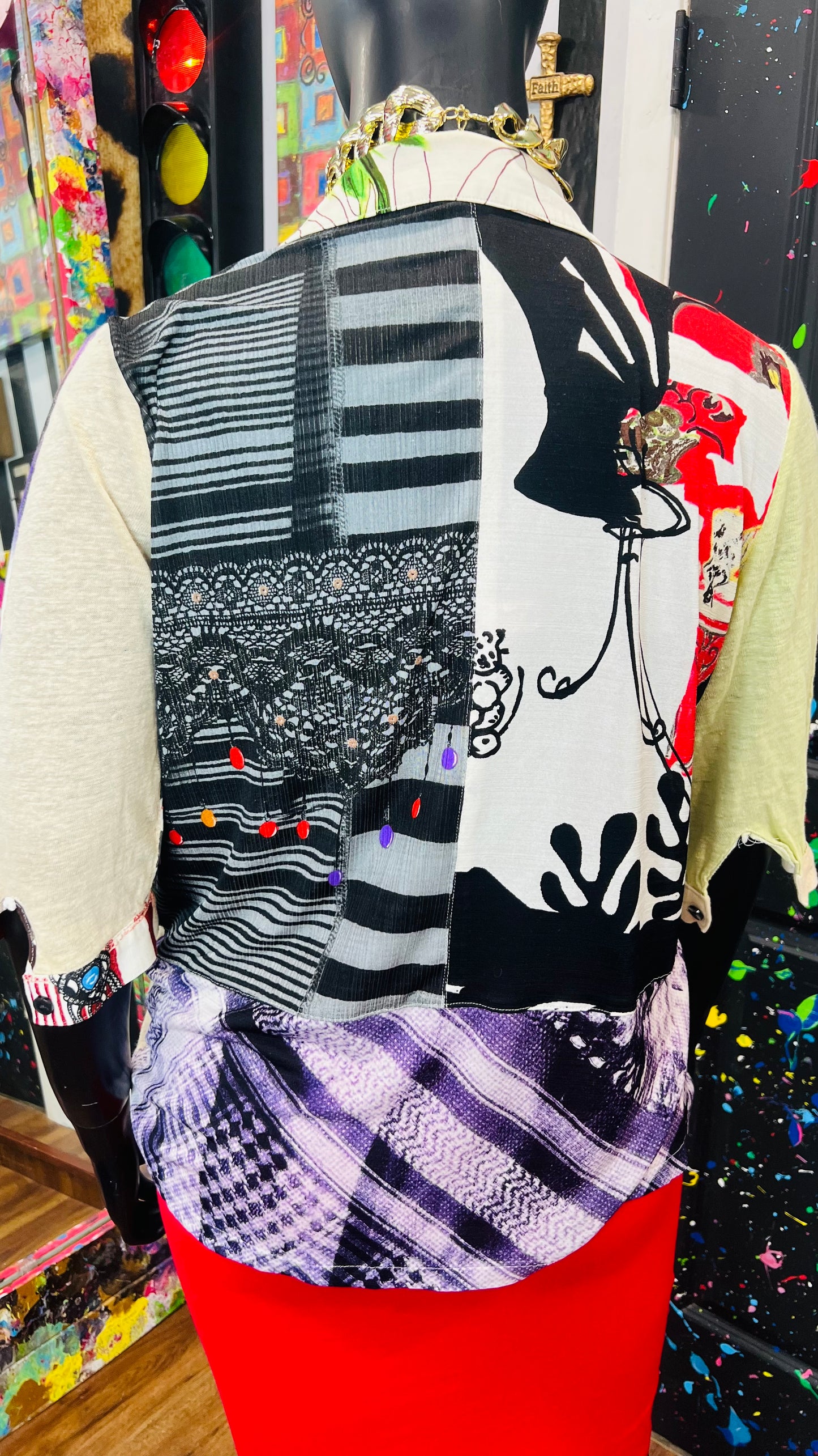 Vintage Mix Print Rayon Blouse (18)