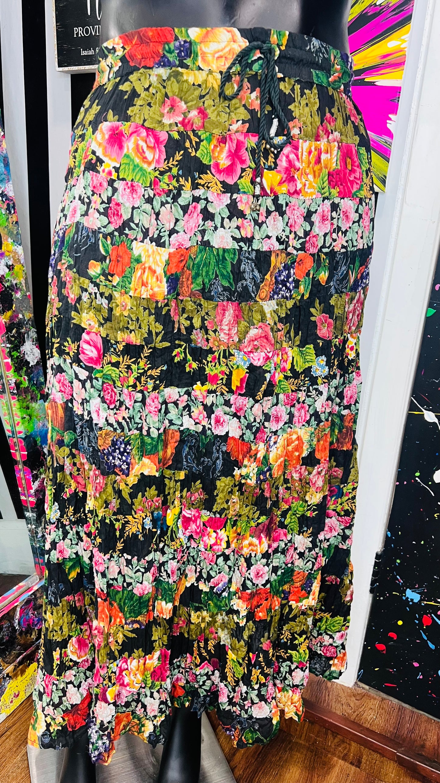 Vintage Floral Patchwork Skirt (16)