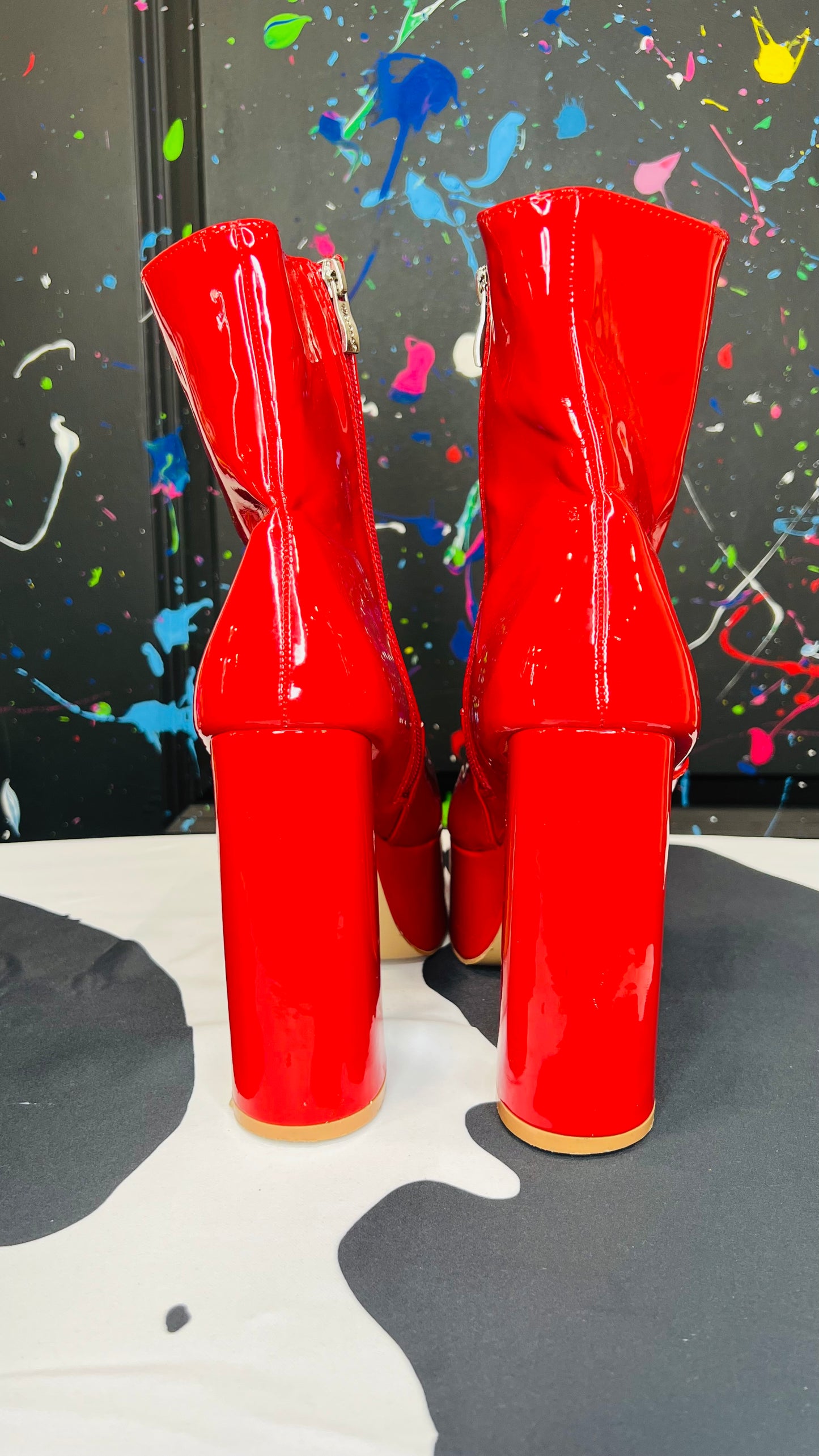 Red Faux Patent Leather Boots (10)