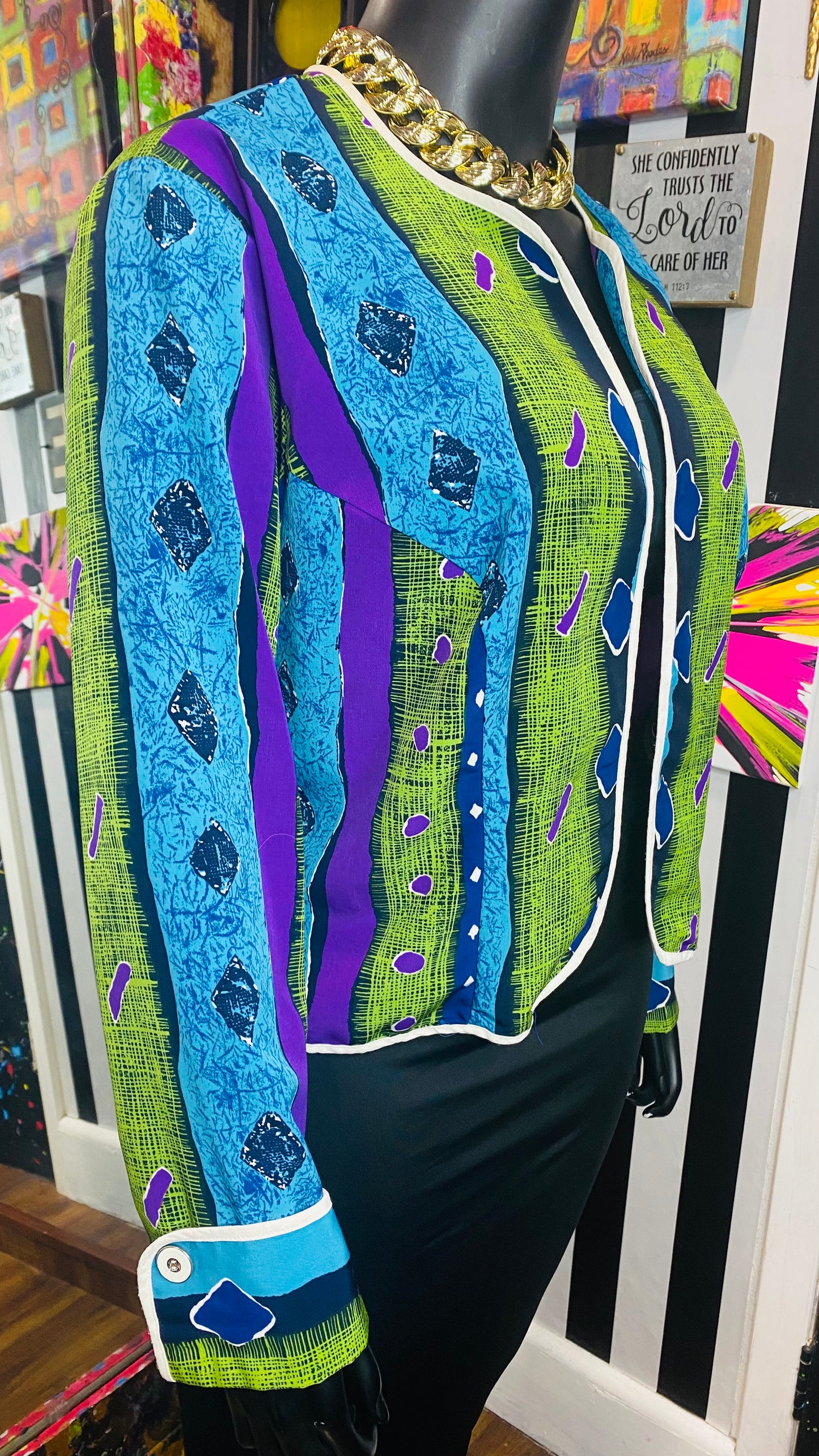 Vintage Cropped Funky Blazer (20)