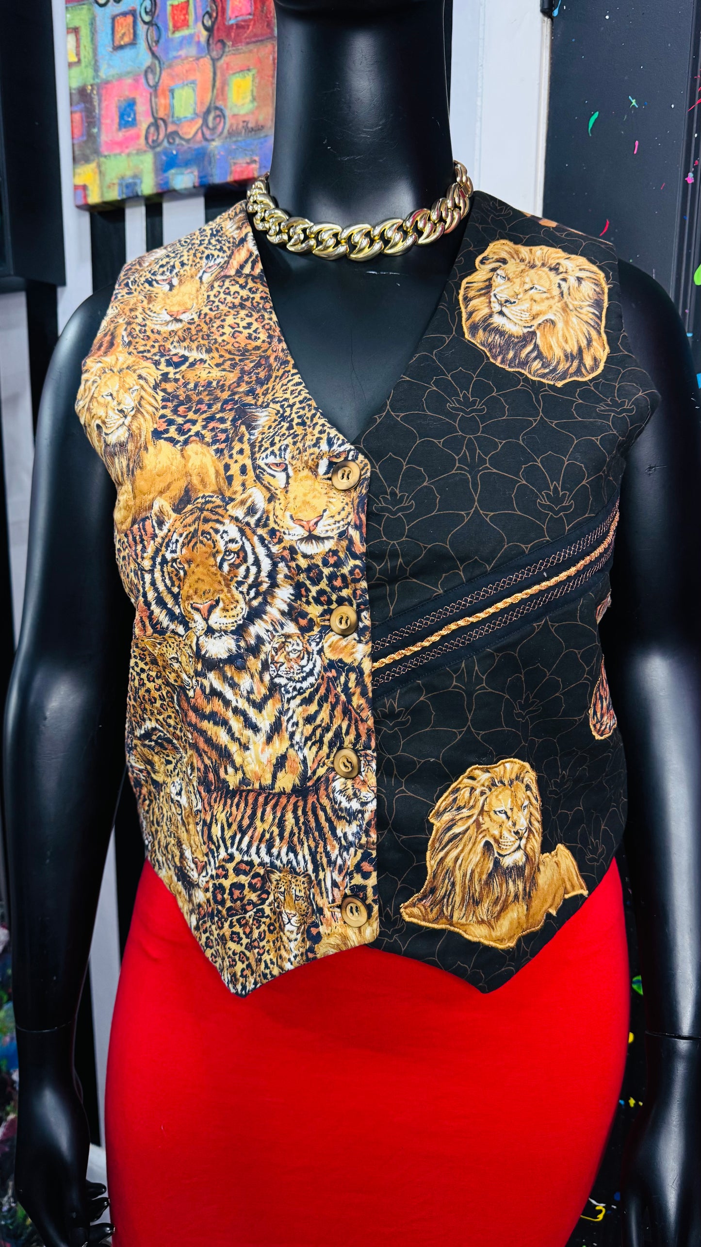Vintage Animal Print Vest (12)
