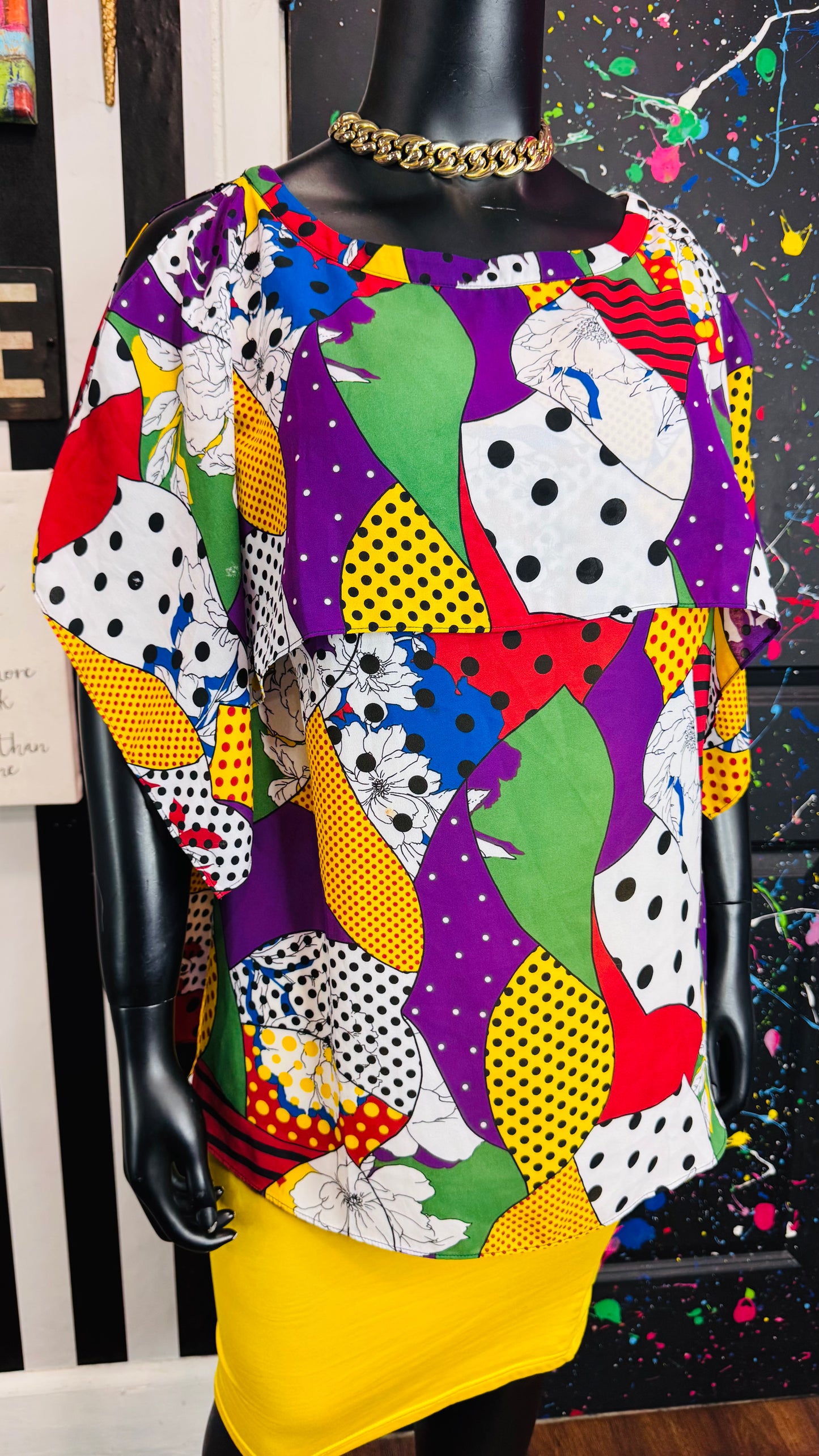 Ashley Stewart Funky Polka Dot Blouse (22/24W)