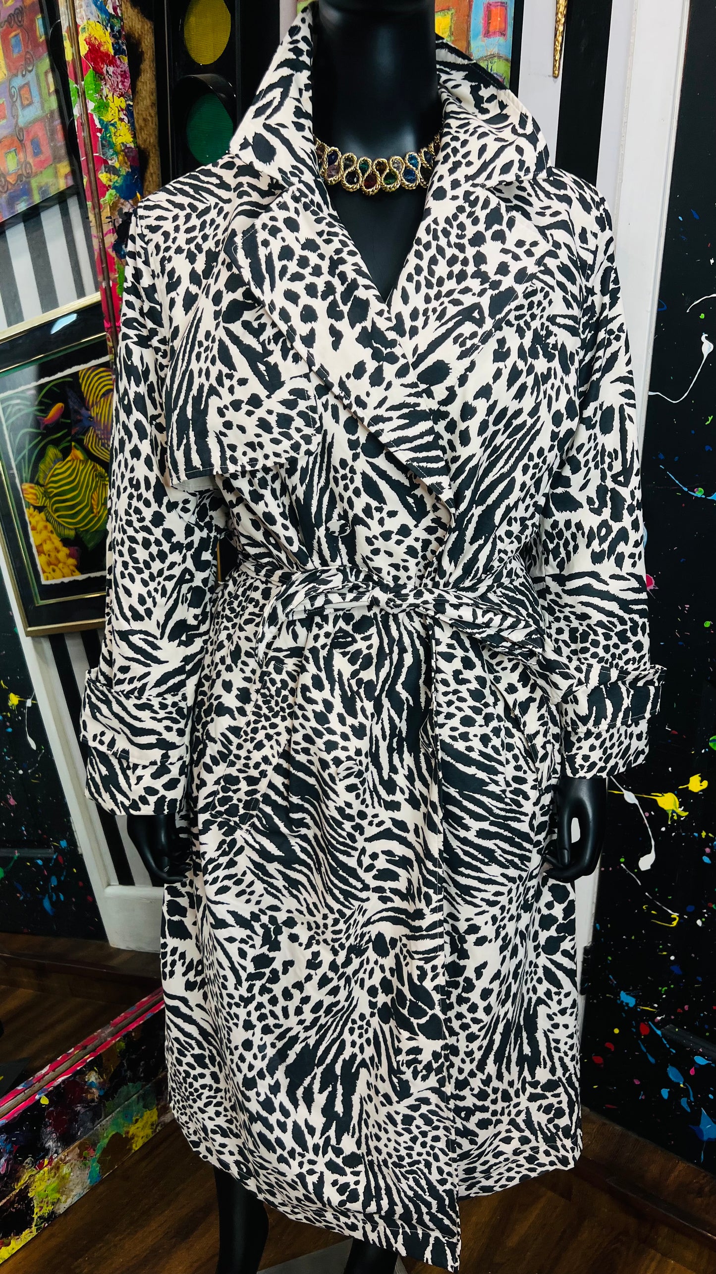 Animal Print Rain Trench Coat (20)