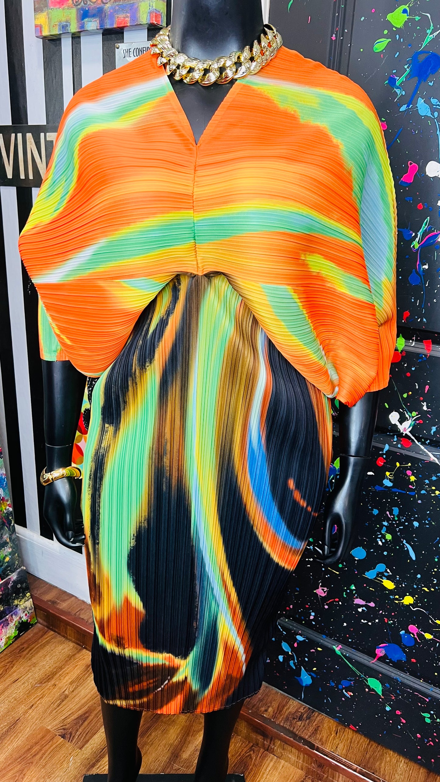 Watercolor Accordion Dress (16)