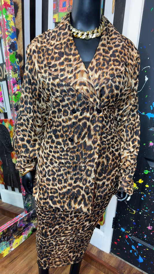 Vintage Animal Print Skirt Set (24)