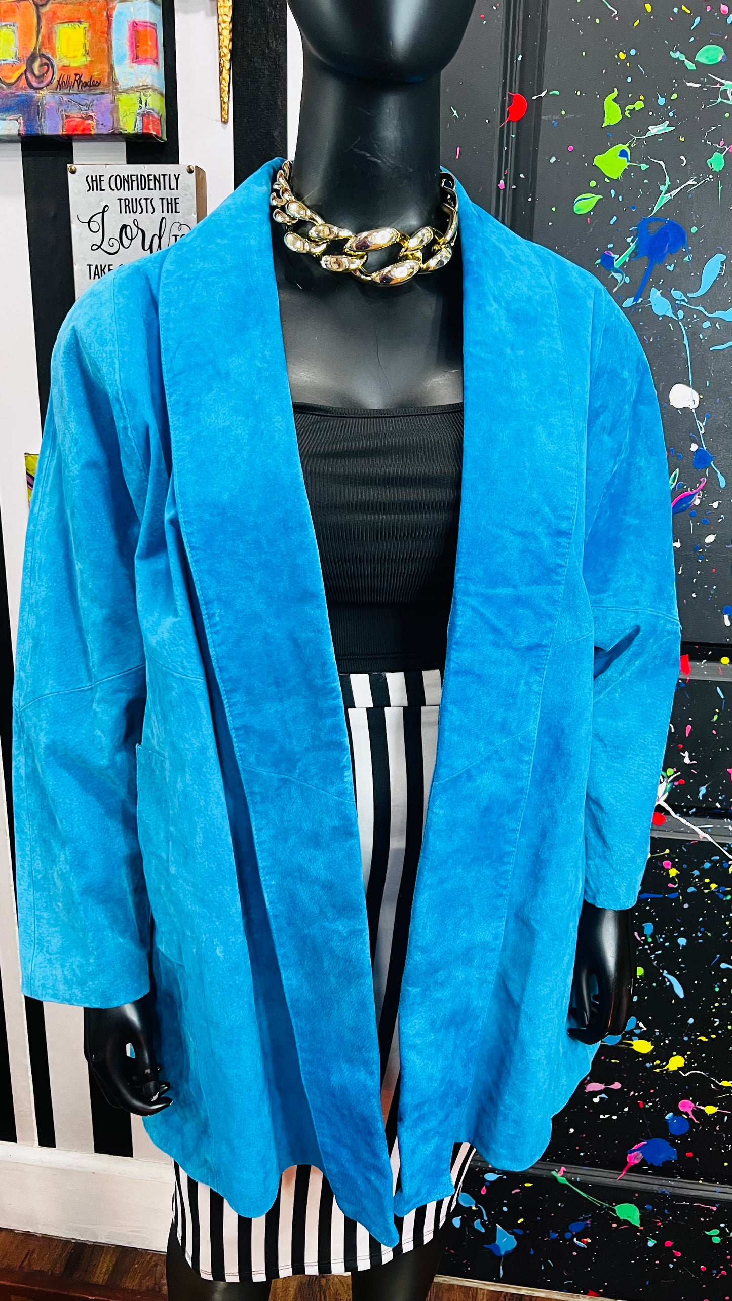 Vintage Genuine Suede Leather Swing Coat (OS)