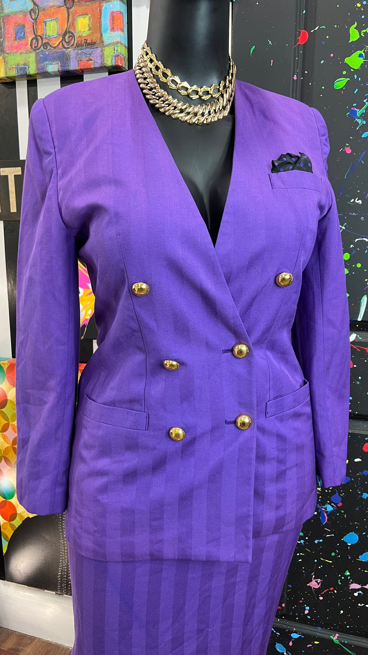 Vintage Purple Double Breasted Suit (12)