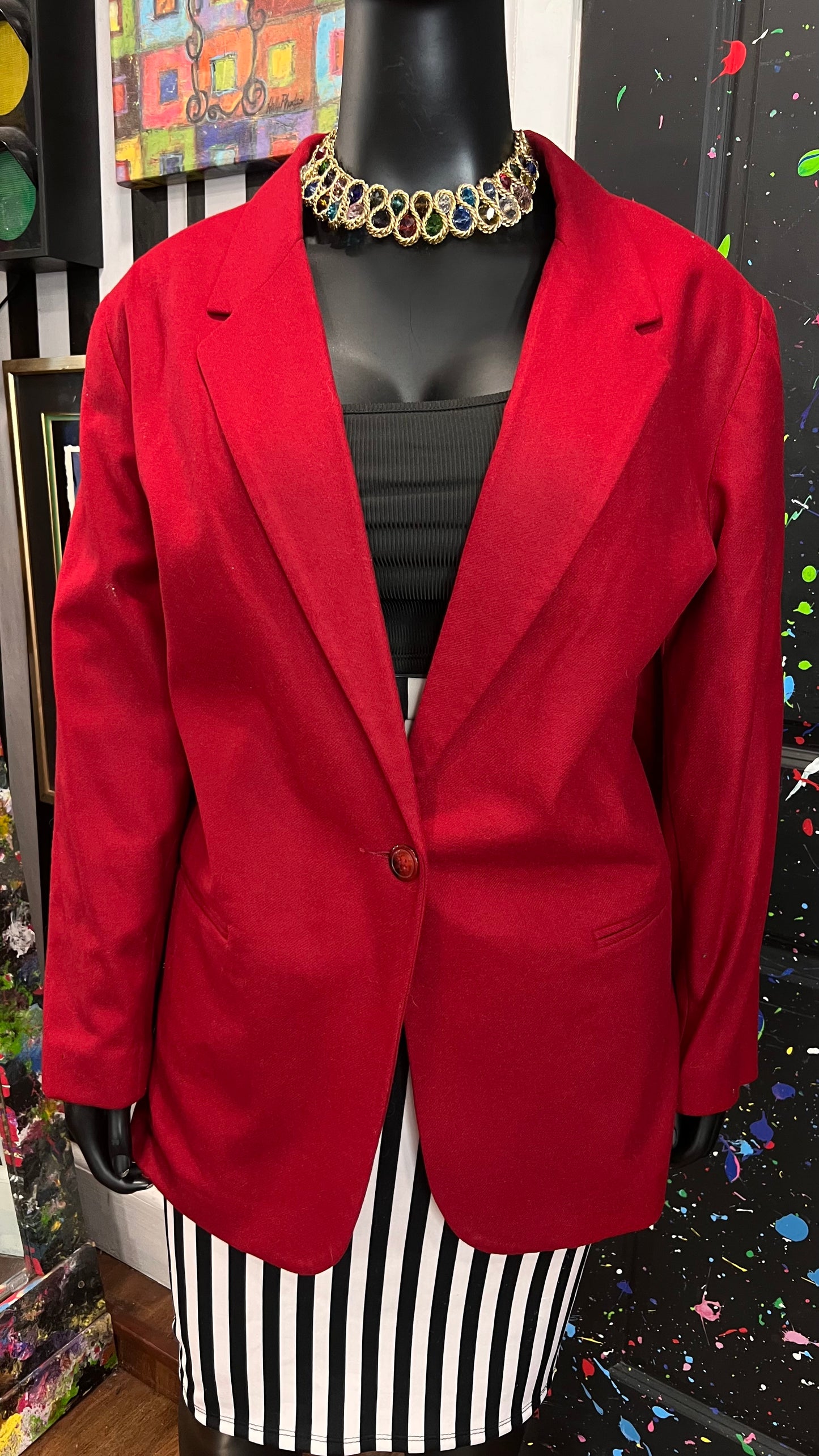 Vintage Sag Harbor Wool Red Blazer (24W)
