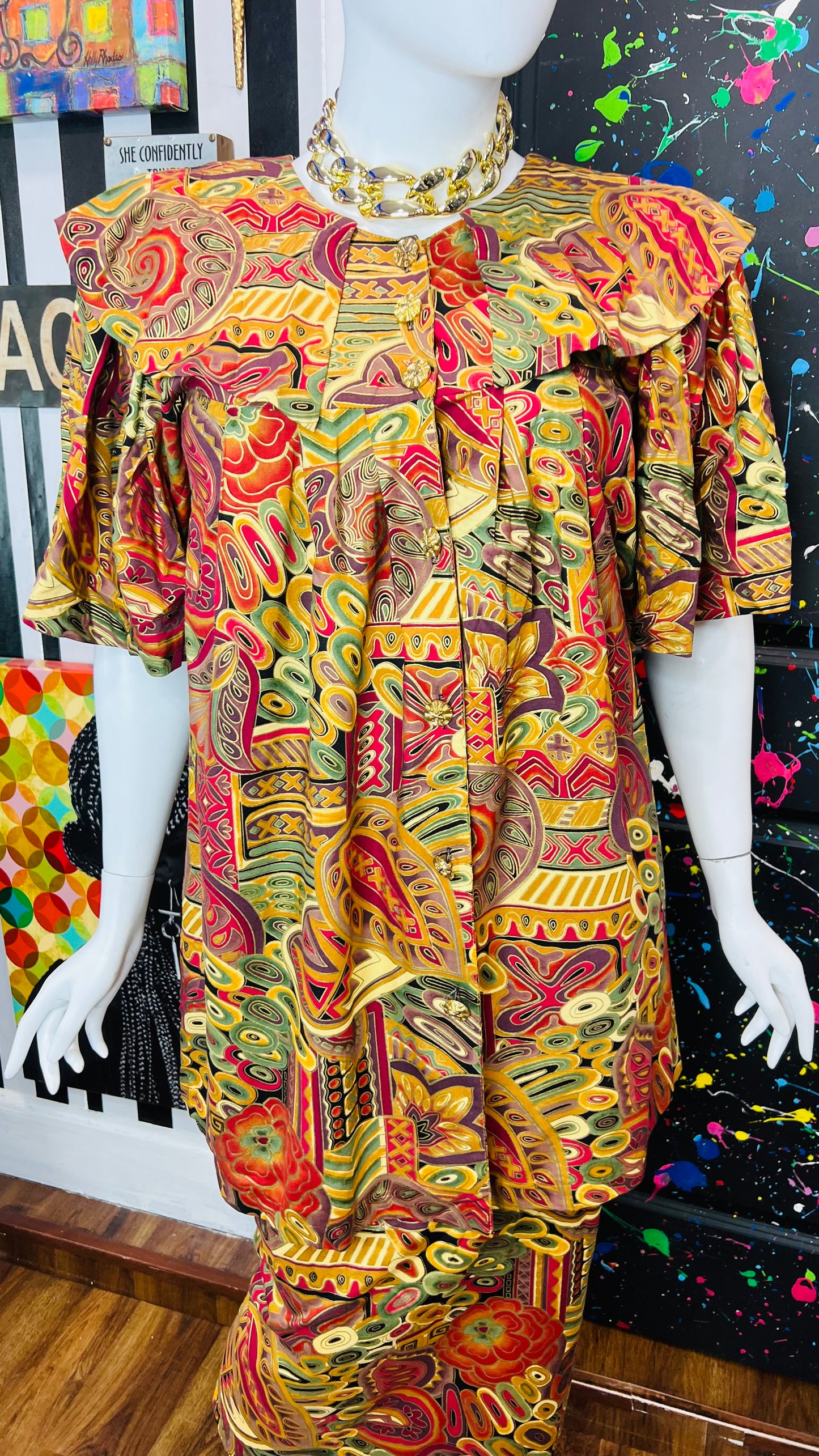 Vintage Traditional African Skirt Set (14/16)