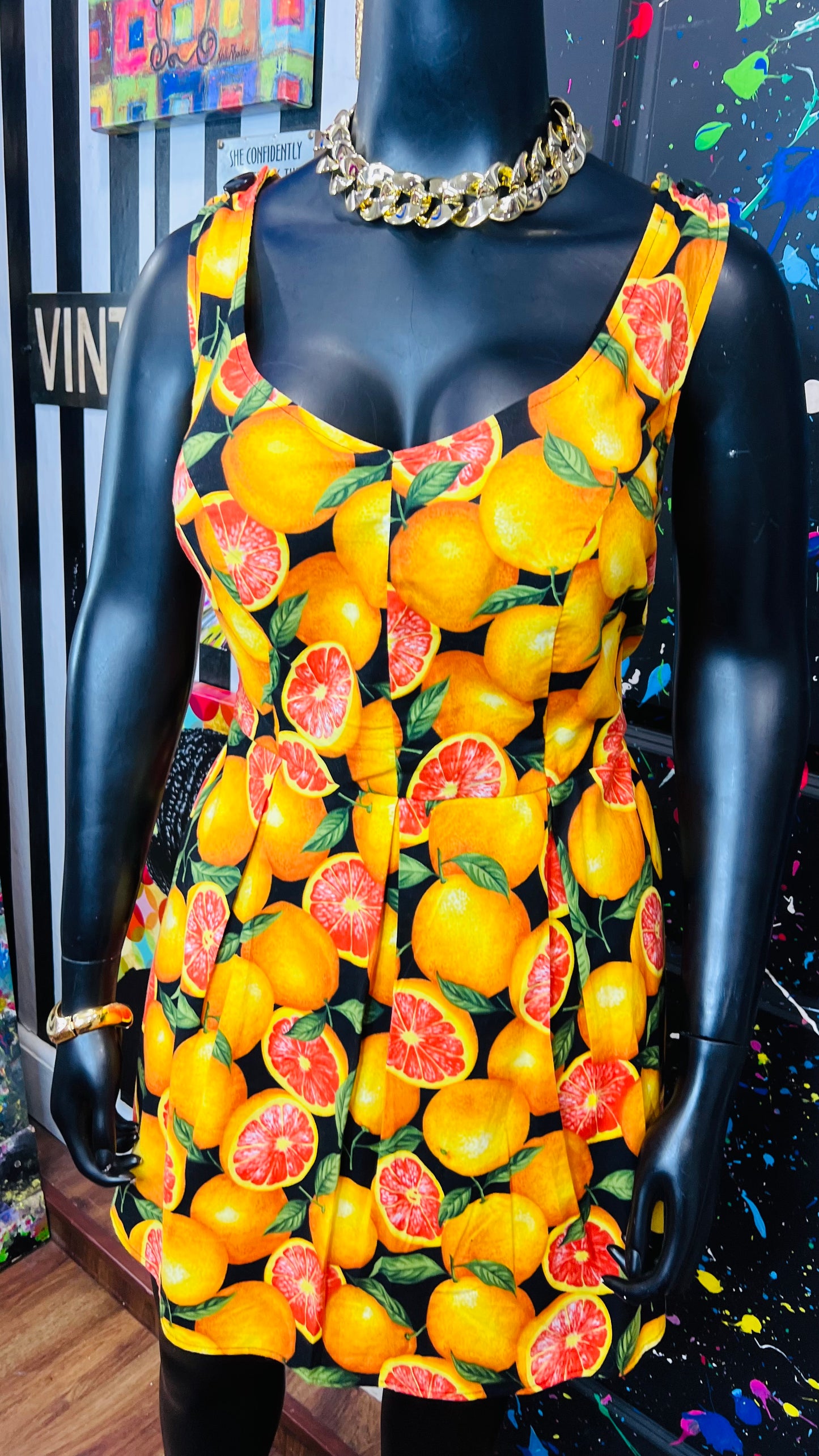 Vintage Fruit Romper - Shorts Underneath (16)