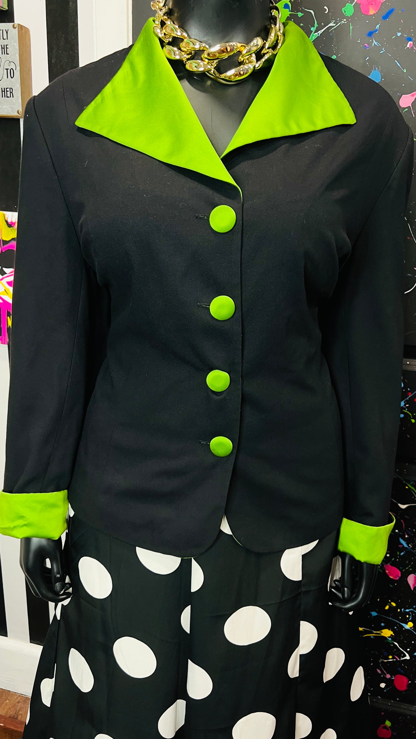 Vintage Black & Green Blazer (24)