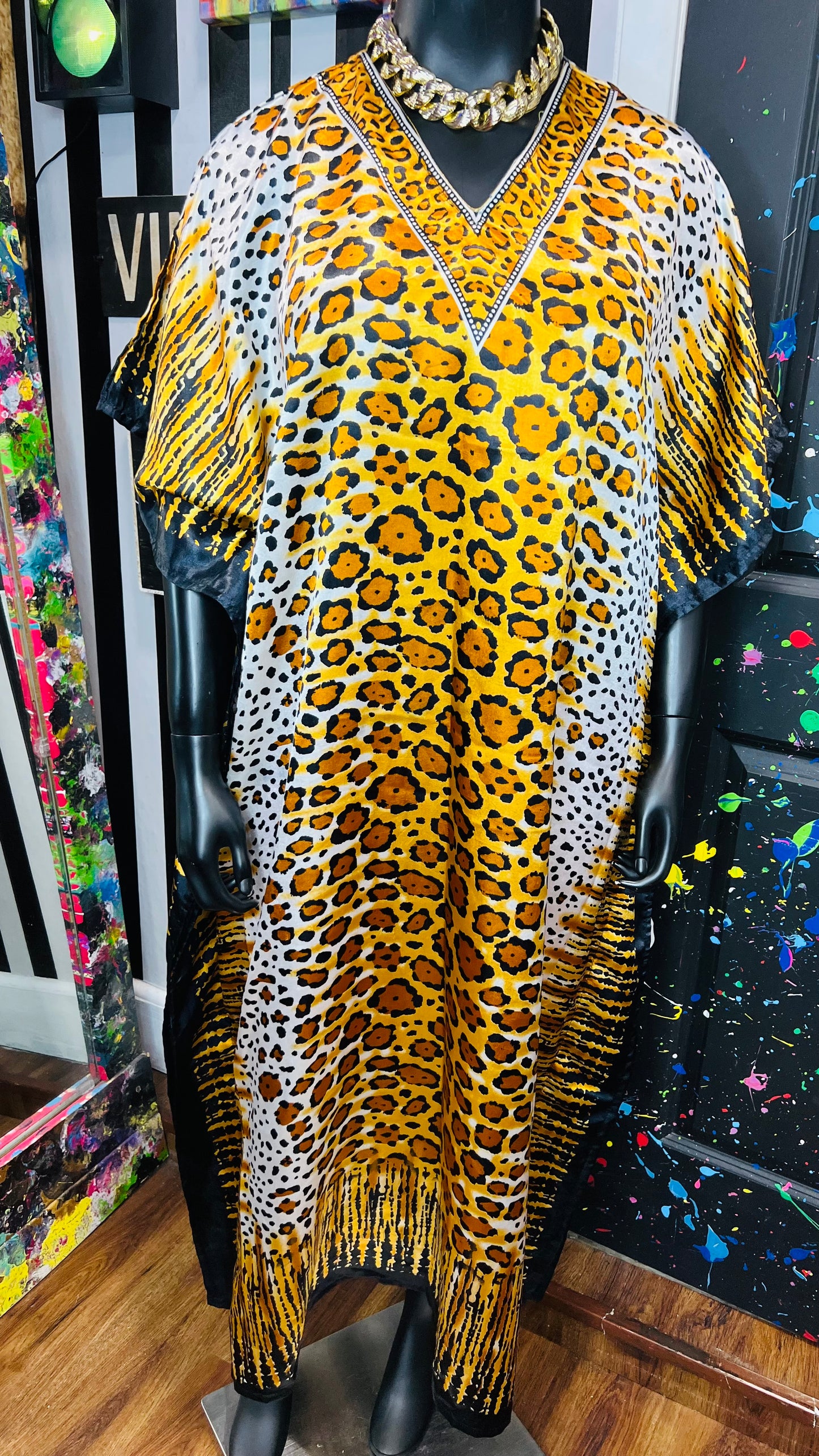 Vintage Animal Print Kaftan (OS)