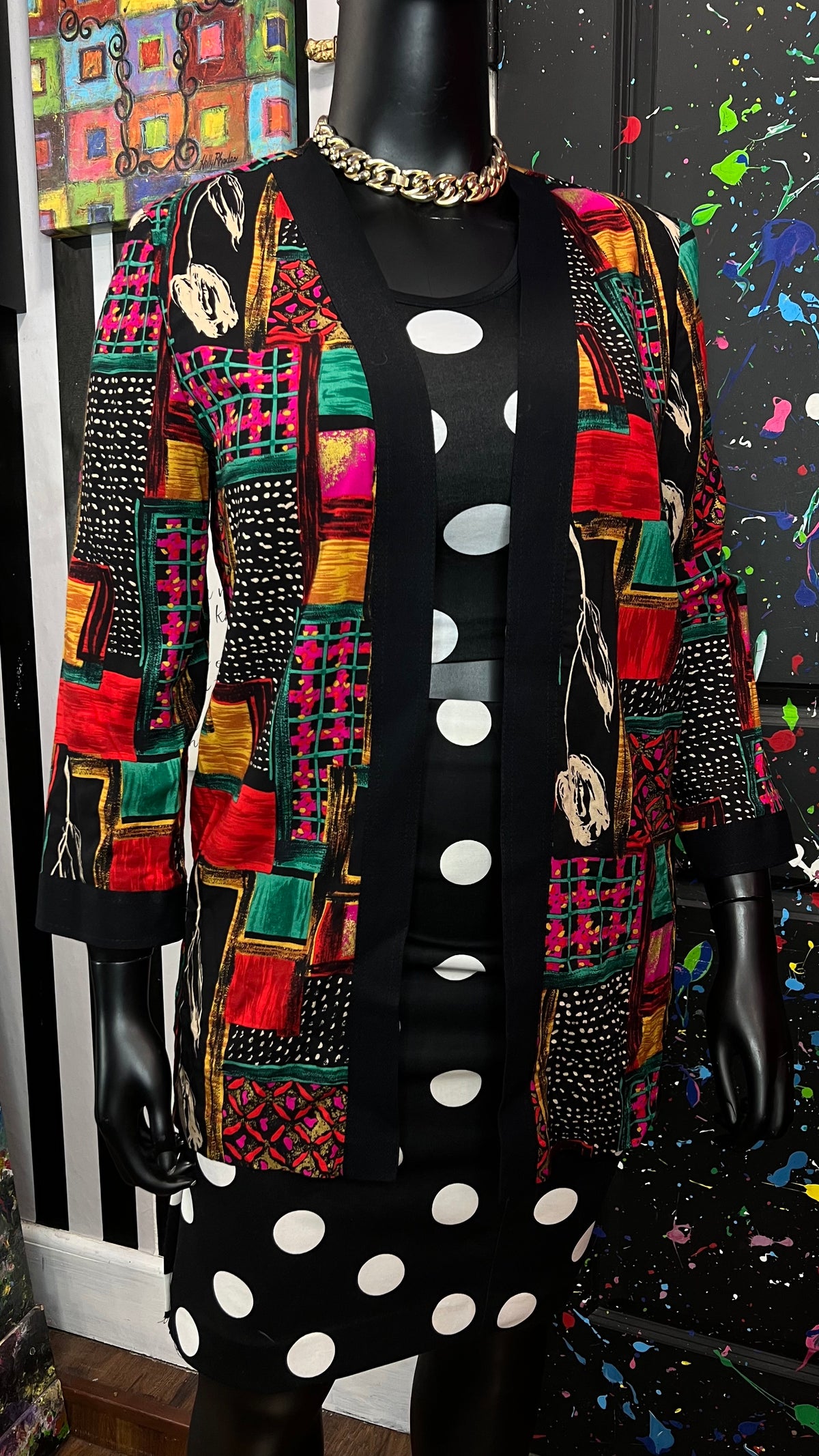 Vintage Rayon Lady Carol Abstract Duster (14)