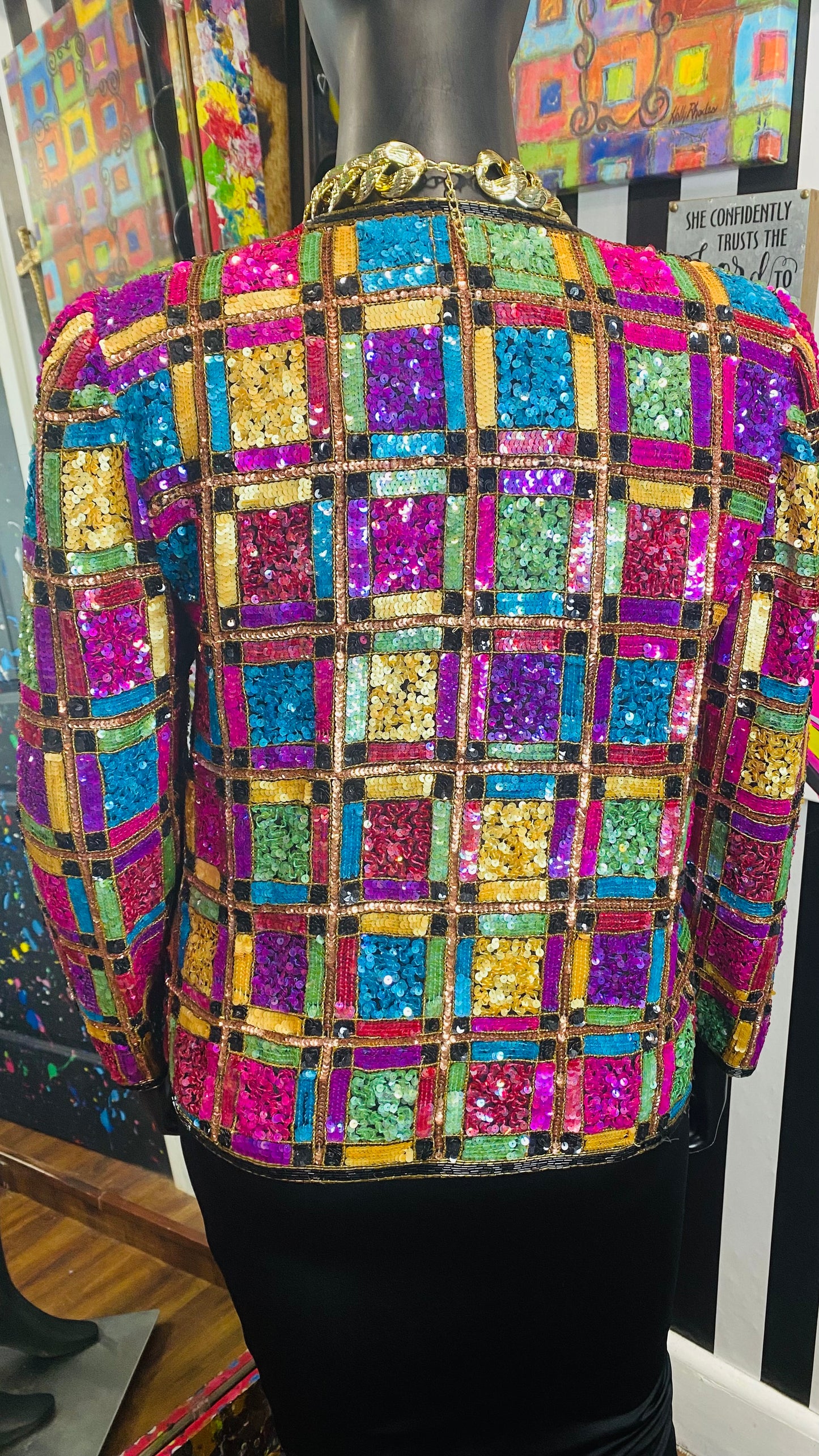 Vintage Sequin & Silk Blazer (12)