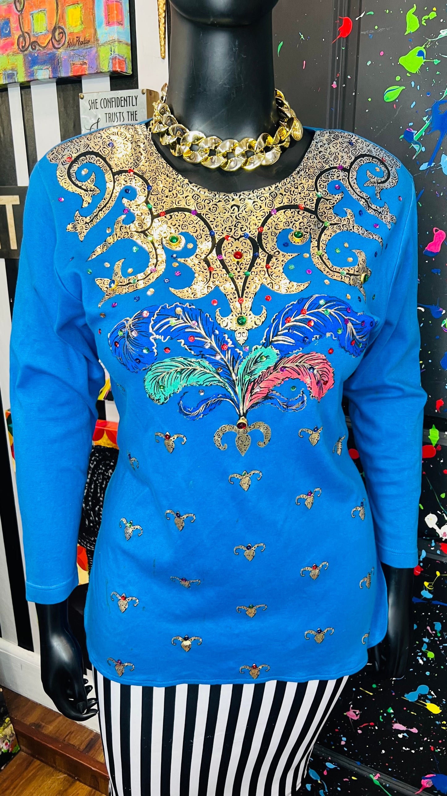 Vintage Jewel Long Sleeve Blouse (14)