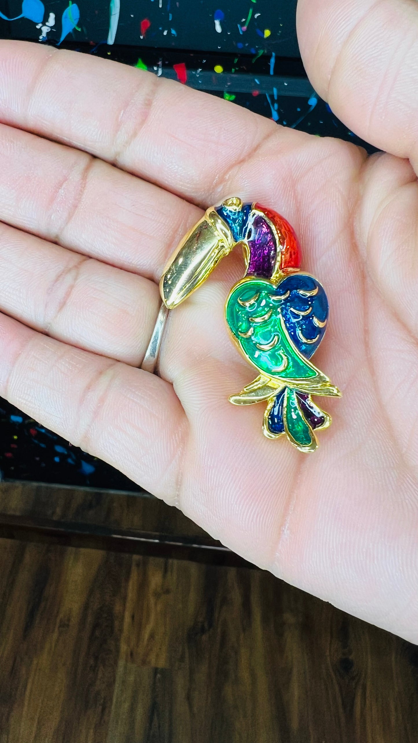 Vintage Peacock Brooch Pin