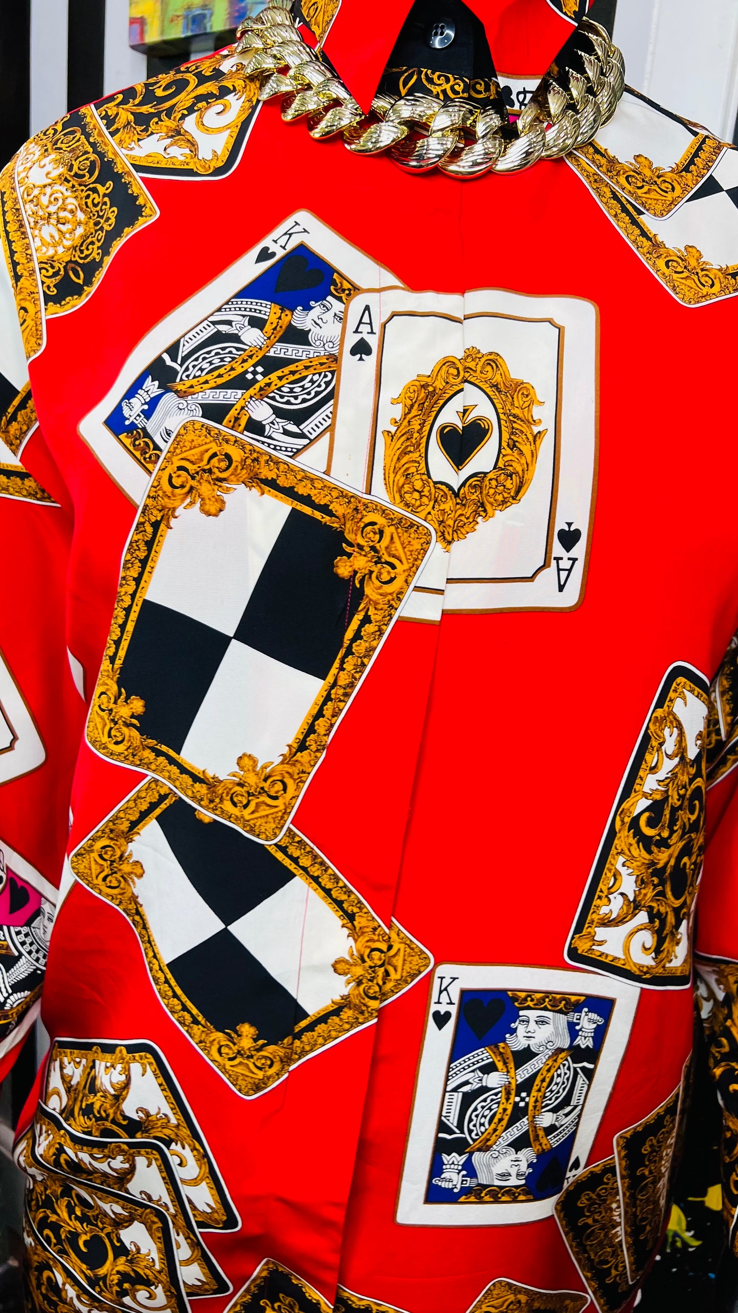 Vintage 100% Silk Ace Of Spades Dress (12) - Can fit up to some 16