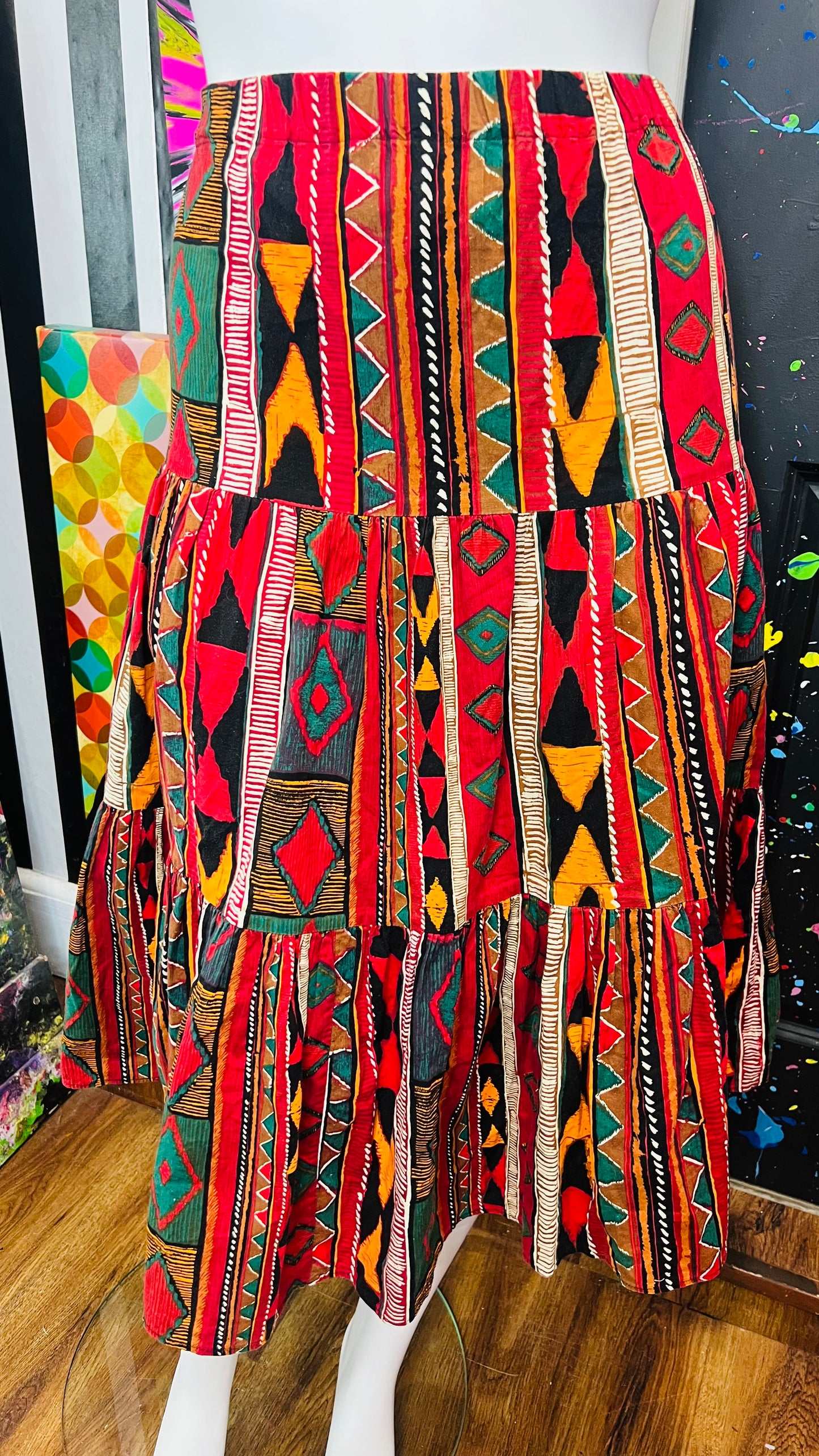 Vintage Tribal Print Skirt (16/18)