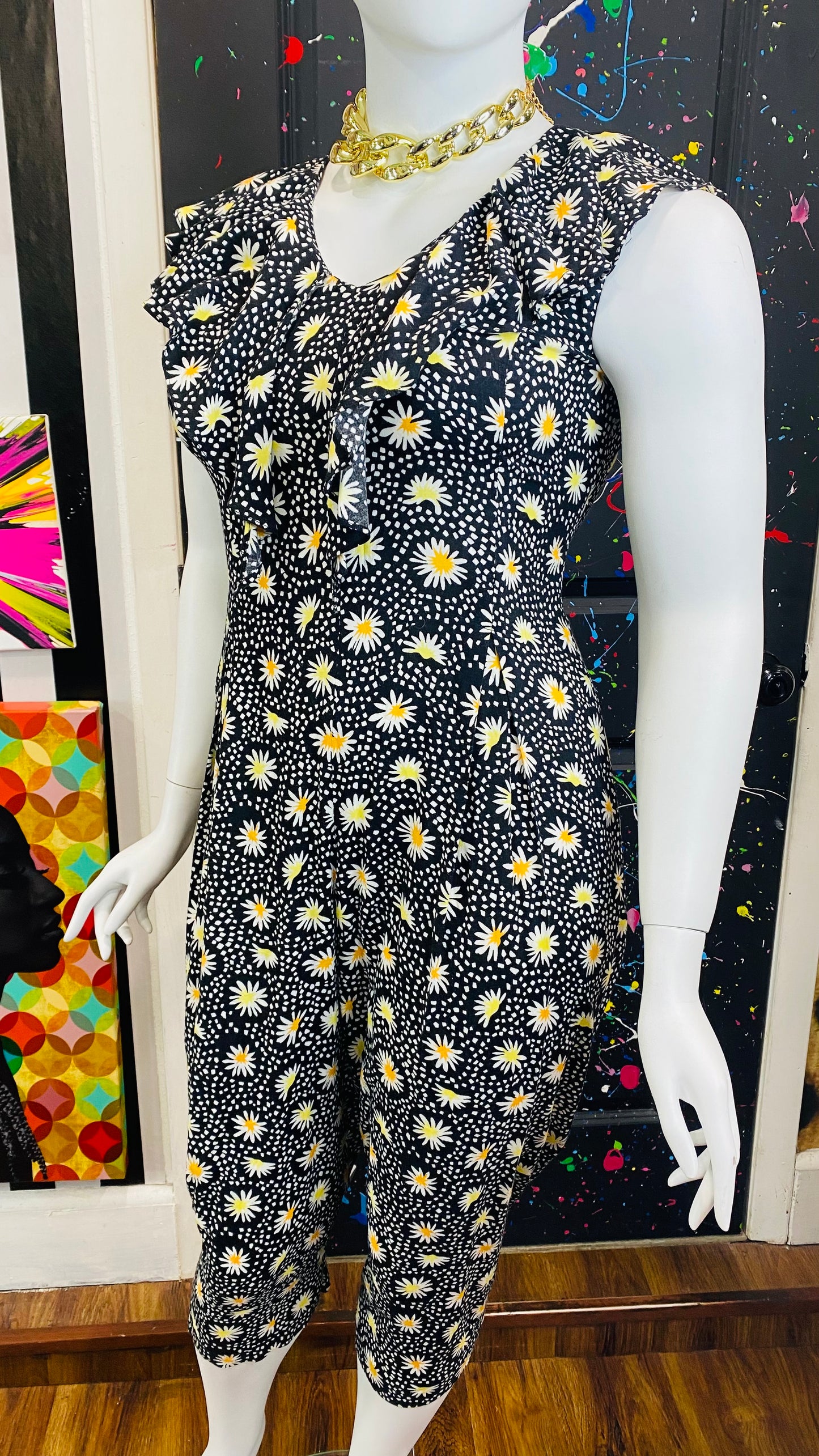 Vintage Rayon Sunflower Jumpsuit (12)