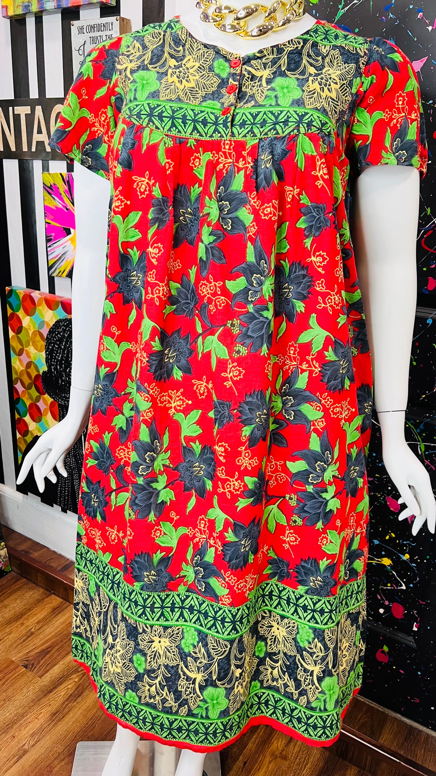 Vintage Floral House Dress (14)