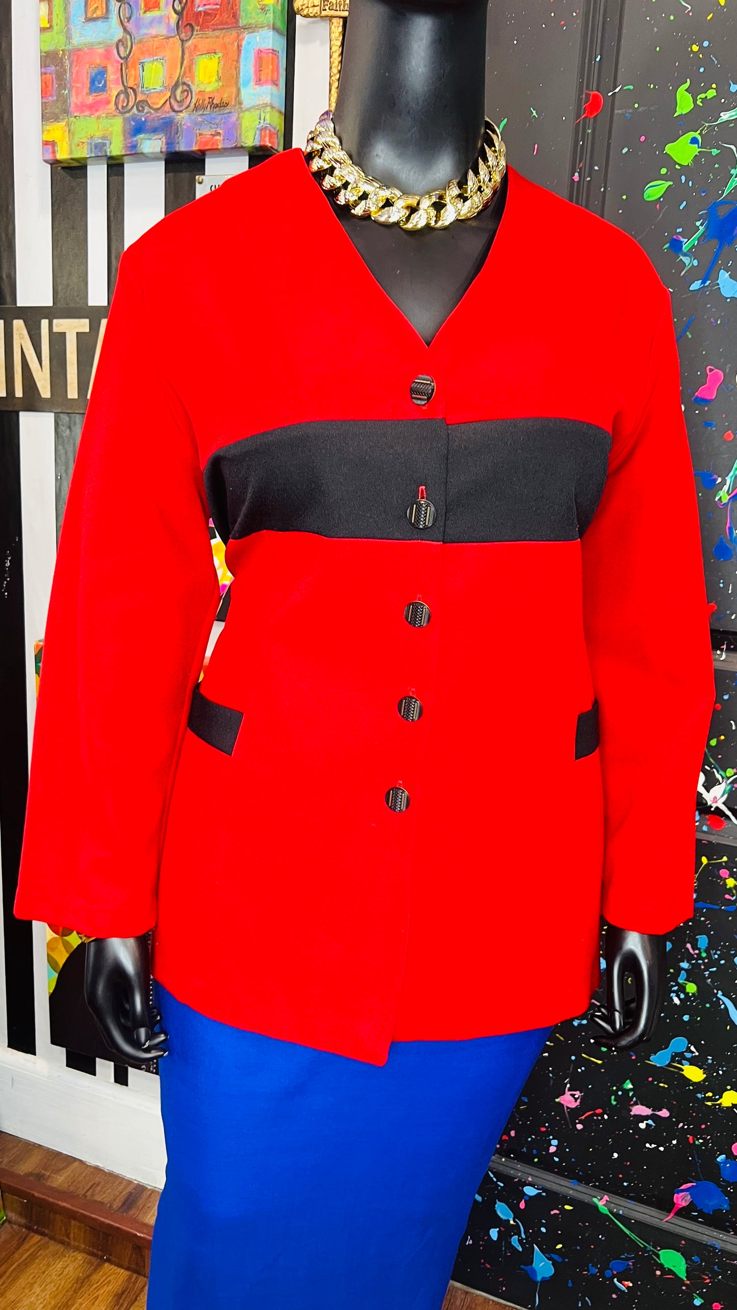 Vintage Black & Red Blazer (18/20)