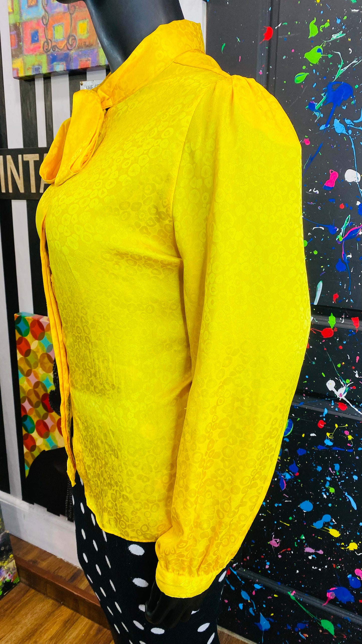 Vintage Yellow Long Sleeve Blouse (22)