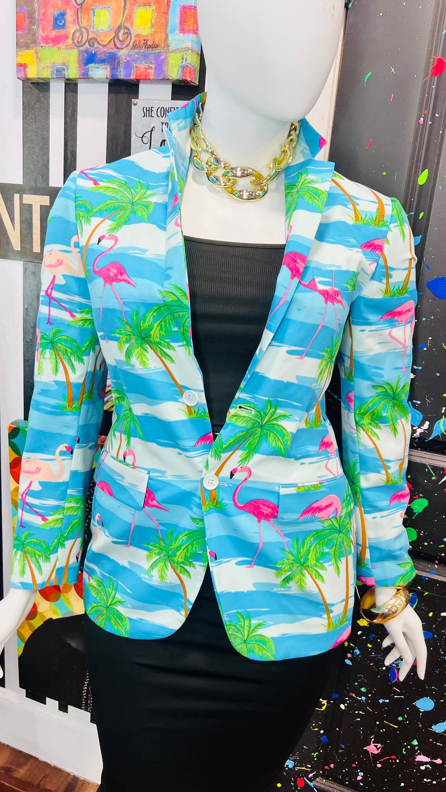 Tropical Flamingo Blazer (12)