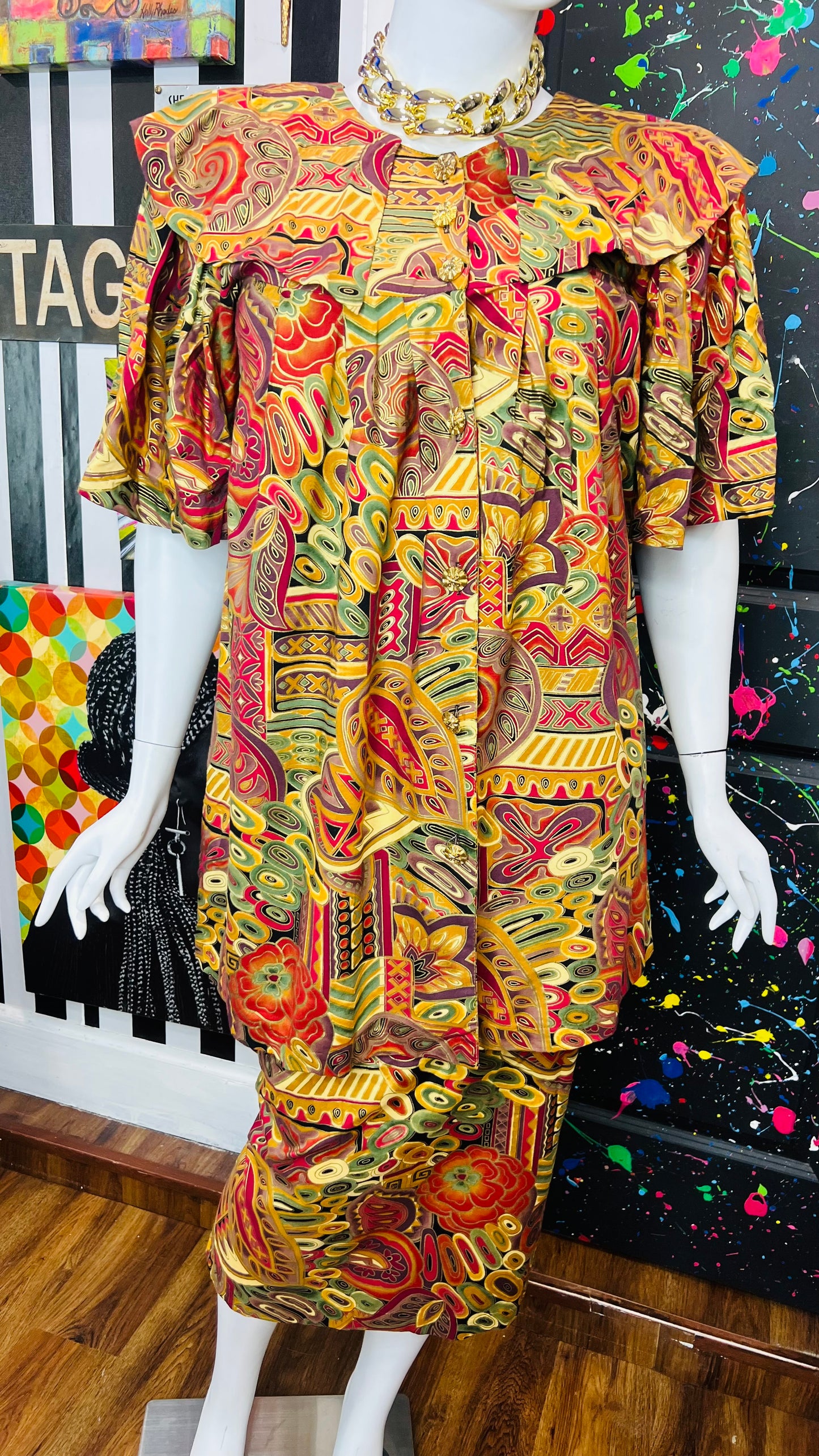 Vintage Traditional African Skirt Set (14/16)