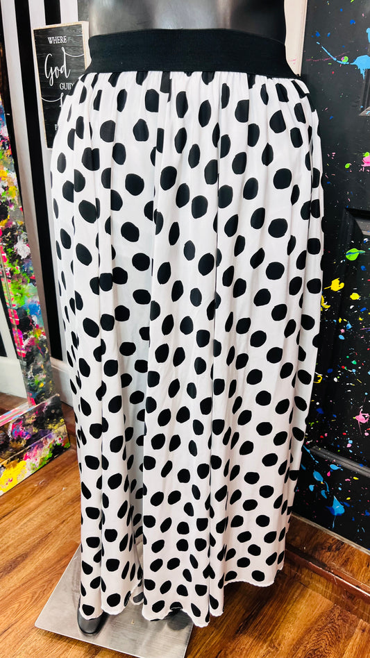 Ashley Stewart Polka Dot Black & White Skirt (14/16)