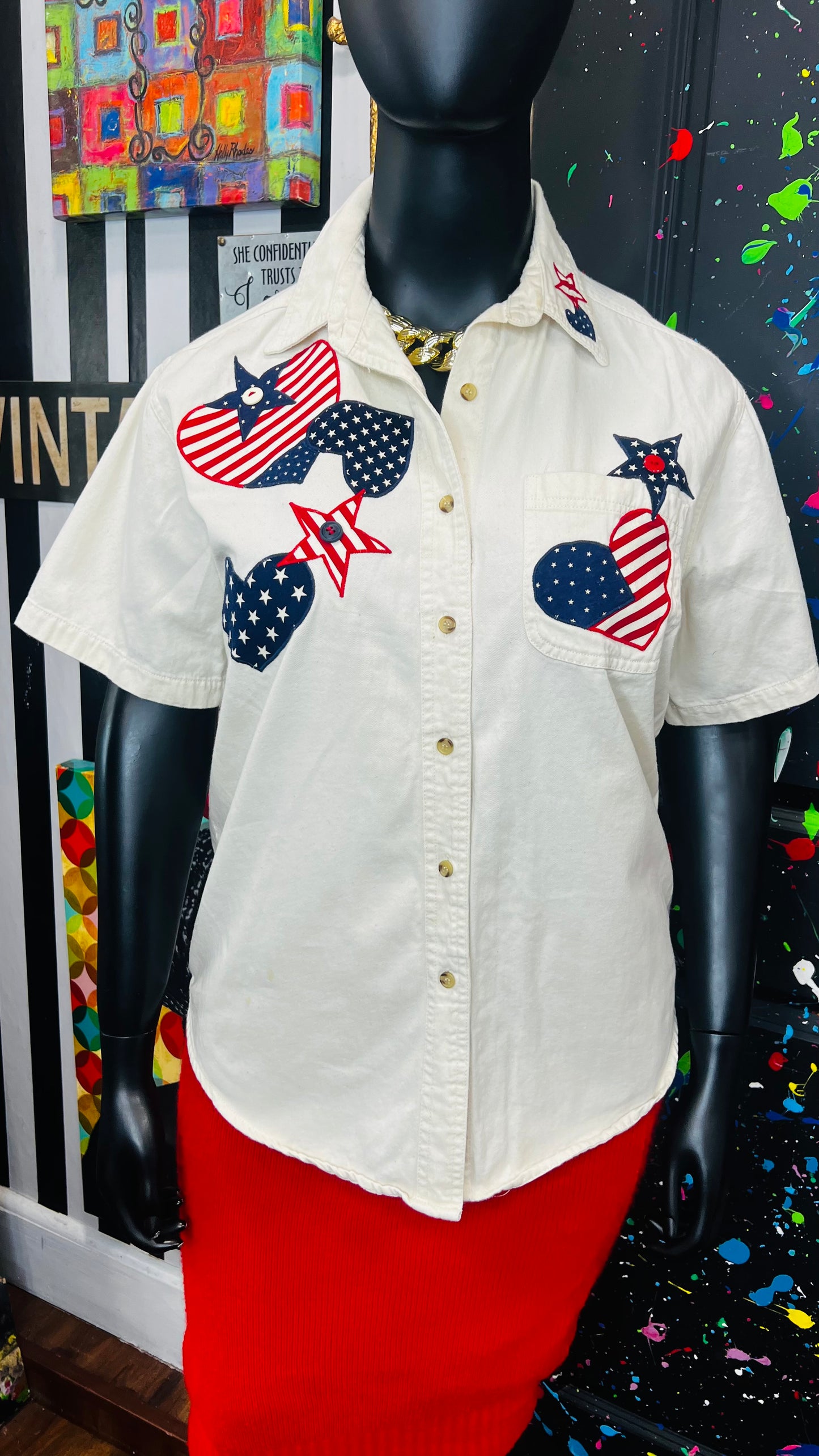 Vintage American Flag Blouse (16)