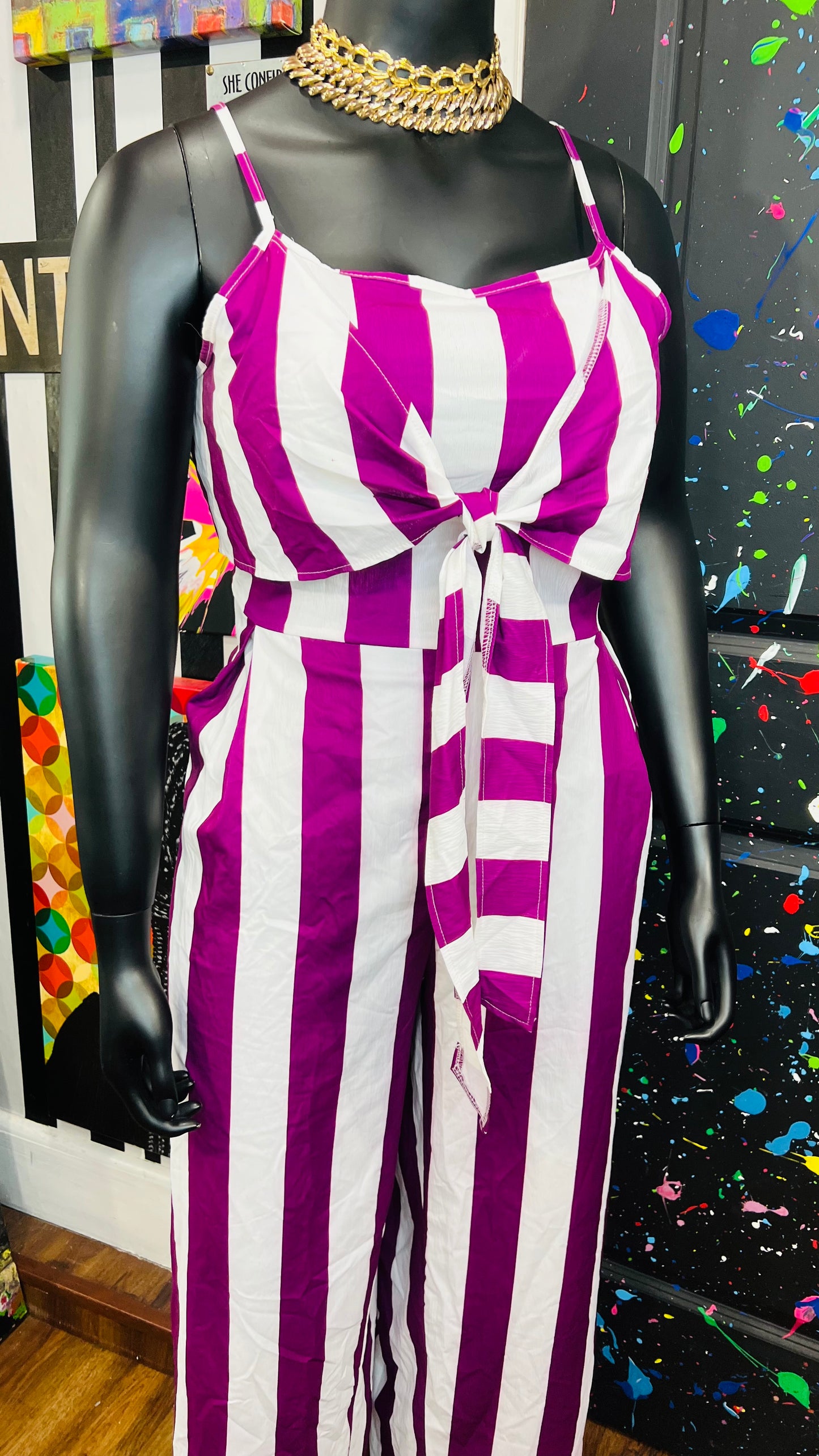 Purple & White Striped Jumpsuit (16)