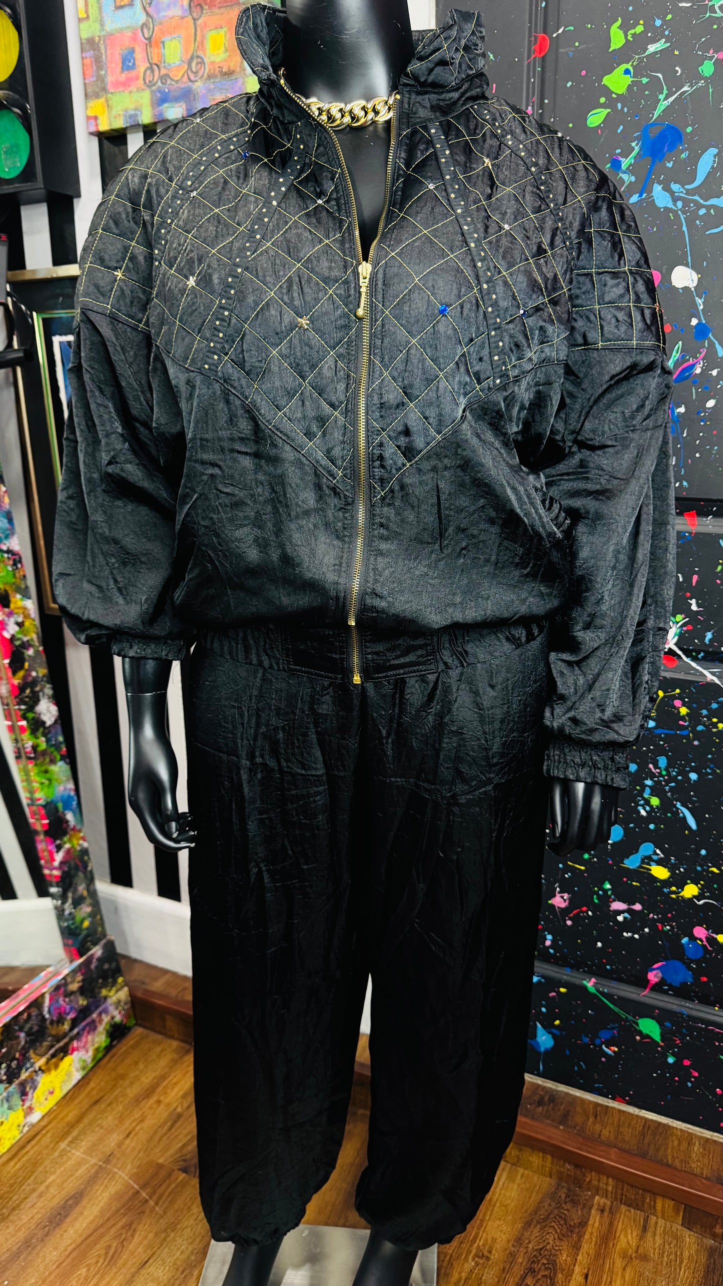 Vintage Jeweled Nylon Pants Set (20)