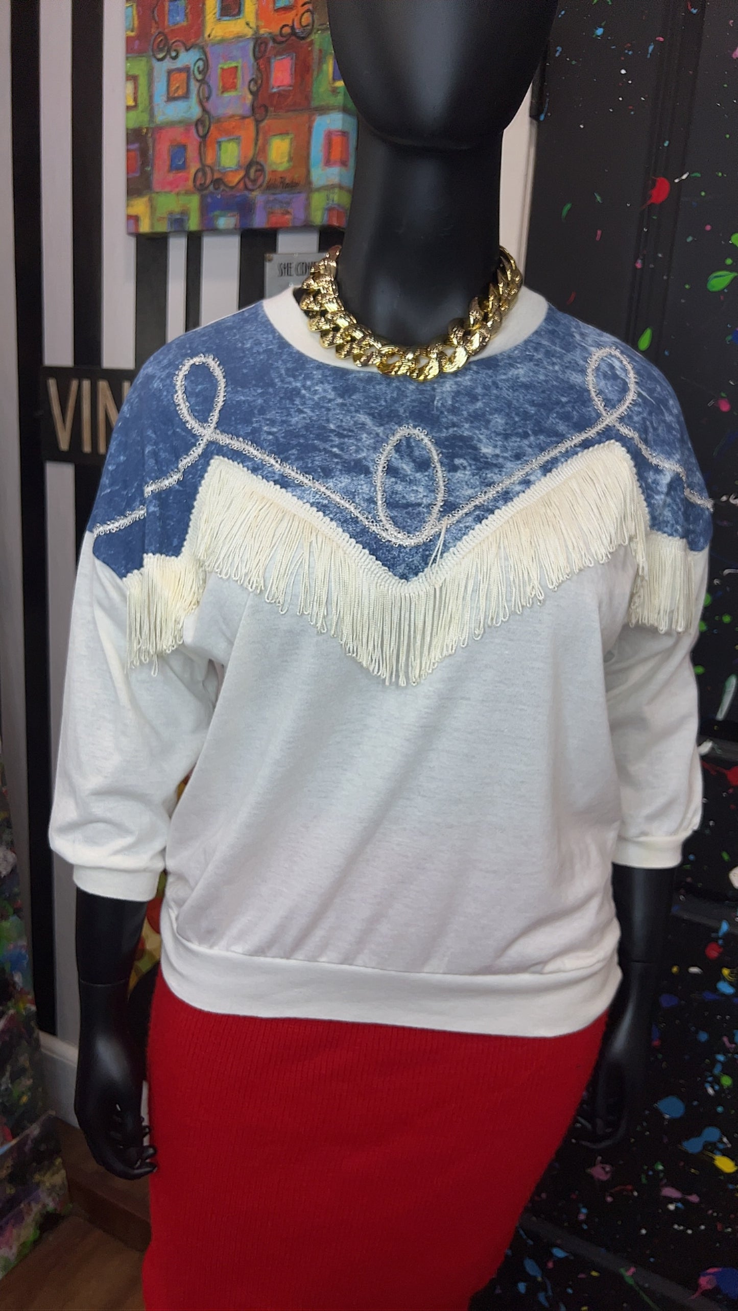 Vintage Fringe & ‘Denim’ T-Shirt (18)