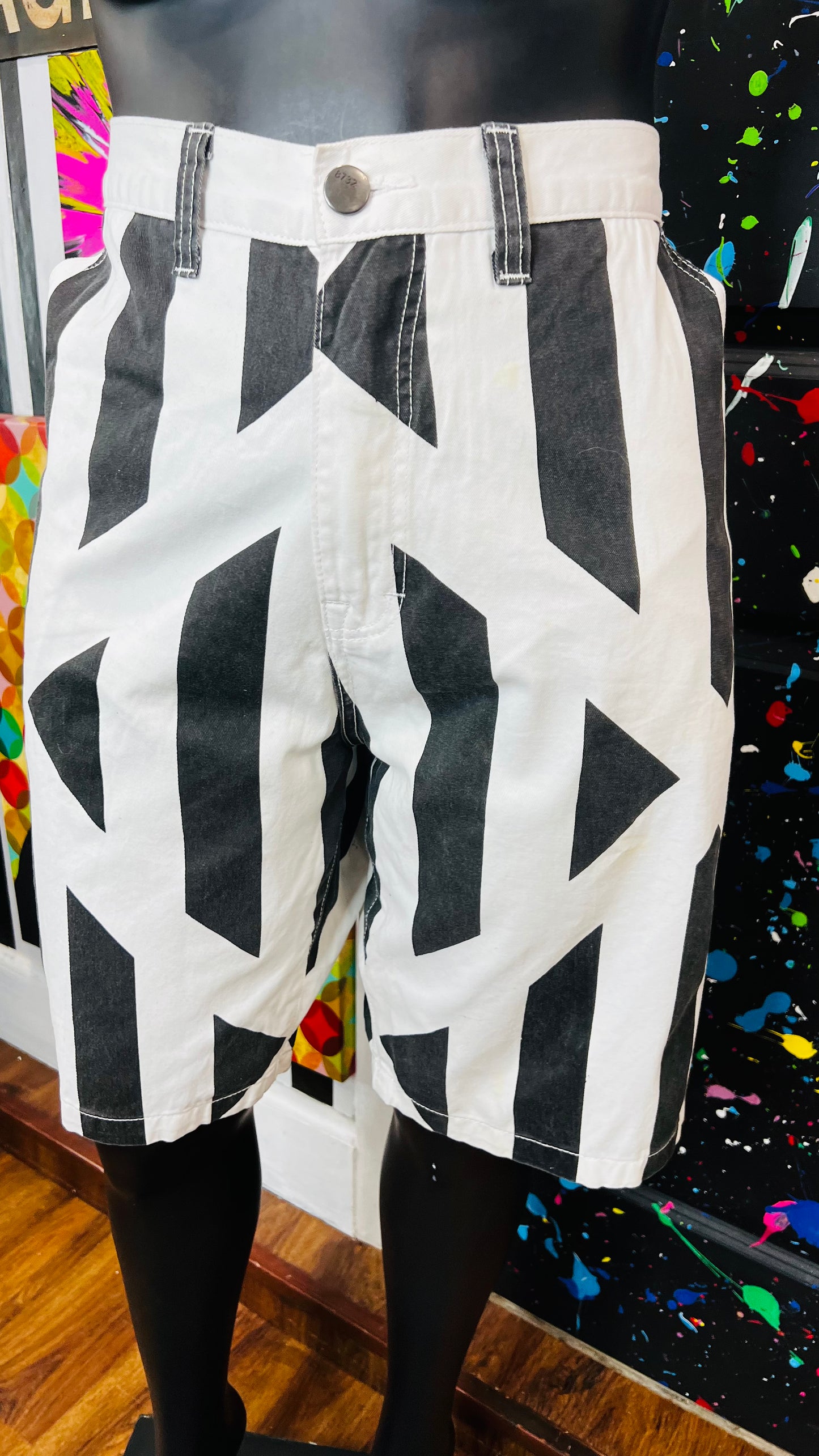 Vintage Denim Black & White Shorts (16)