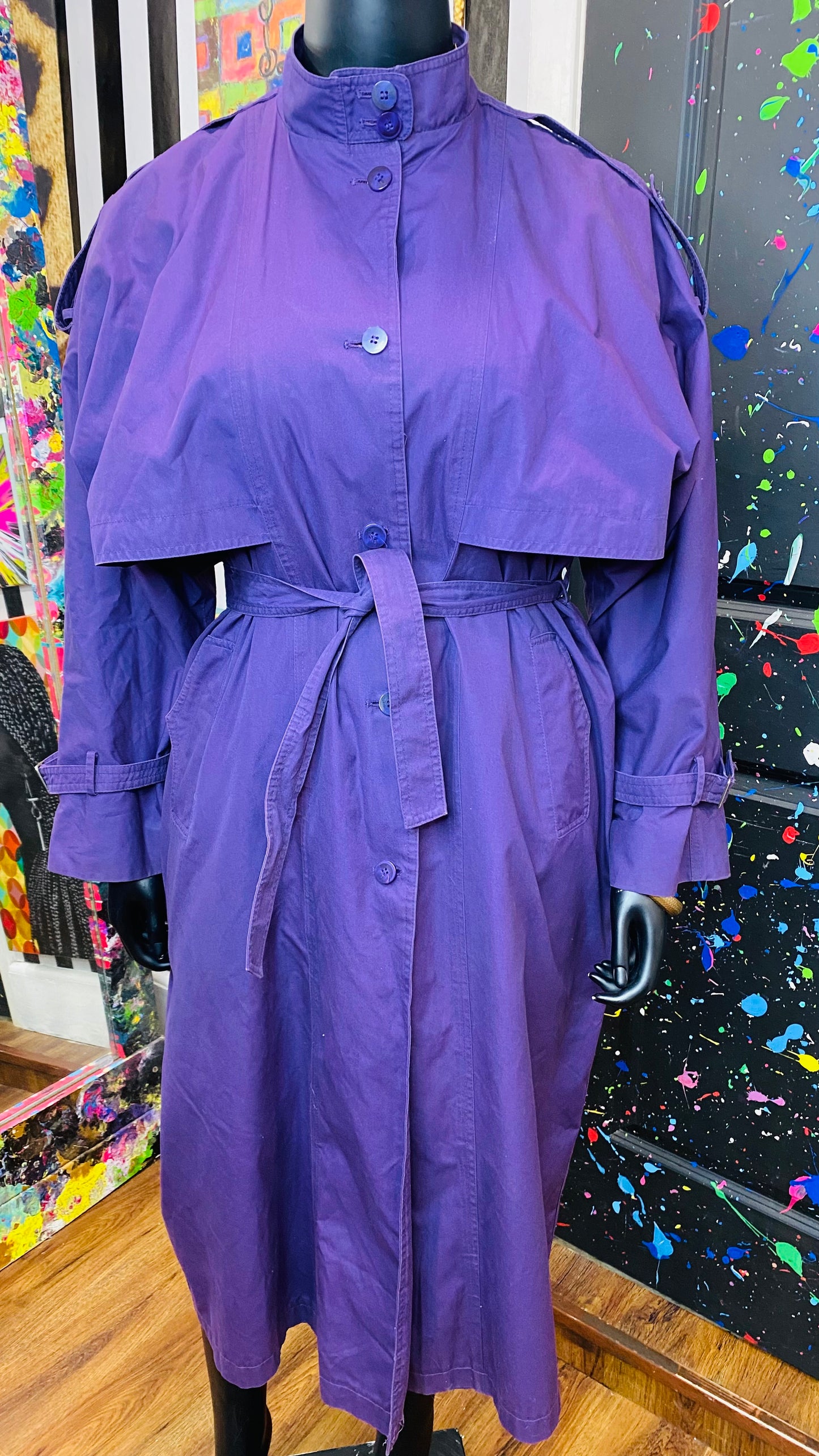 Vintage Purple Trench Coat (16)