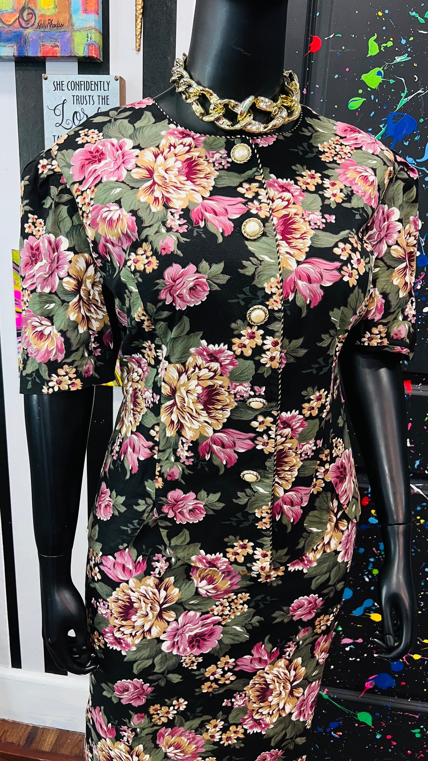 Vintage Floral Skirt Suit (20W)